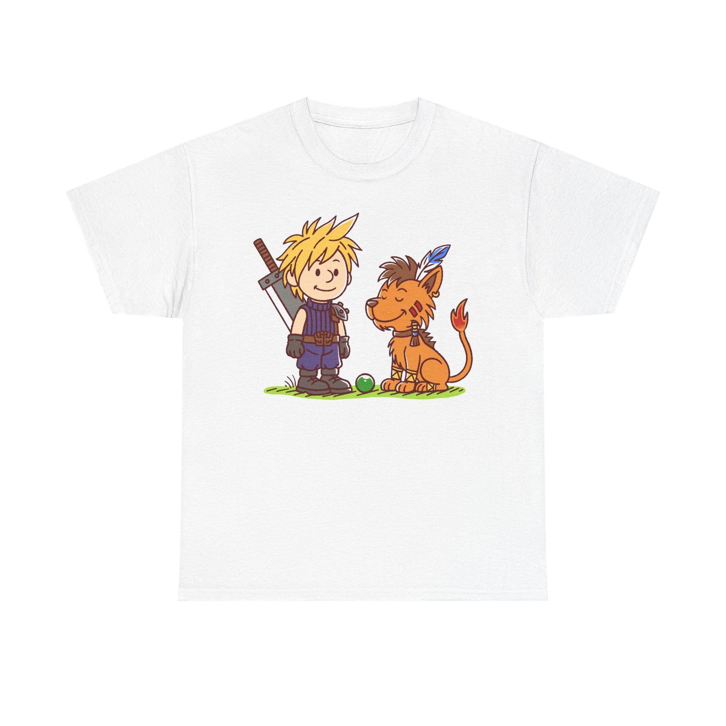 Gamer t-shirt design inspired by Cloud Strife & Red XIII (Nanaki) from Final Fantasy VII (FFVII - FF7) rpg video game.
final fantasy t-shirt, final fantasy vii cloud strife t-shirt, final fantasy 7 cloud red xiii t-shirt, ffvii cloud strife t-shirt, ffvii nanaki t-shirt, final fantasy vii red xiii t-shirt, final fantasy chocobo t-shirt , final fantasy vii tifa lockhart t-shirt, ffvii barret wallace t-shirt, final fantasy vii rebirth merch, final fantasy vii rebirth cloud t-shirt, ffvii merch