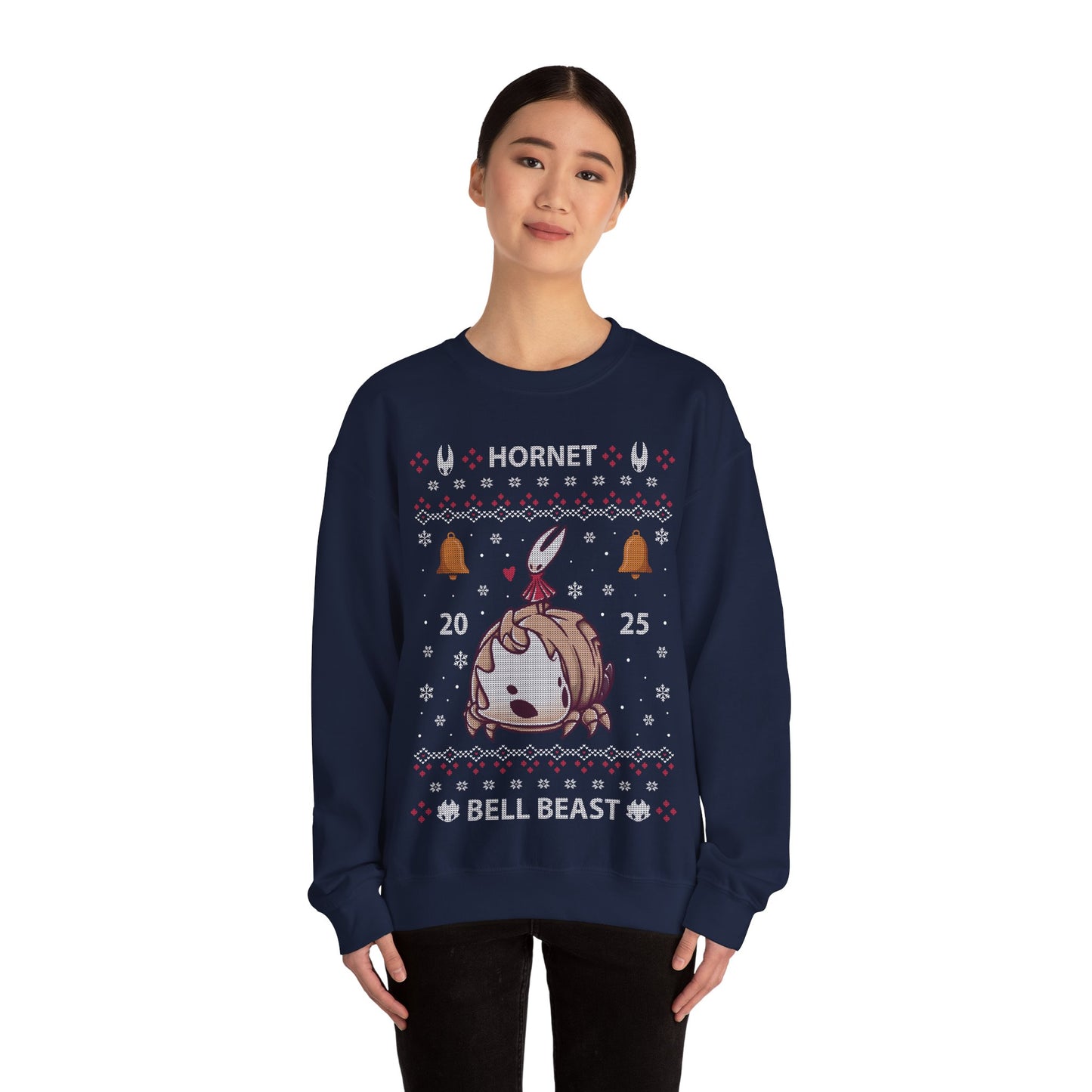 Gamer crewneck sweatshirt inspired by Hornet and Bell Beast characters from Hollow Knight Silksong metroidvania indie game in ugly christmas sweater art style.
hollow knight silksong xmas sweater, hollow knight silksong merch, hollow knight silksong video games christmas merch, hollow knight silksong xmas merch, hollow knight silksong crewneck sweater, hollow knight silksong merch, hollow knight silksong merch, gaming crewneck sweatshirt, gamer sweatshirt, cute kawaii gaming sweatshirt