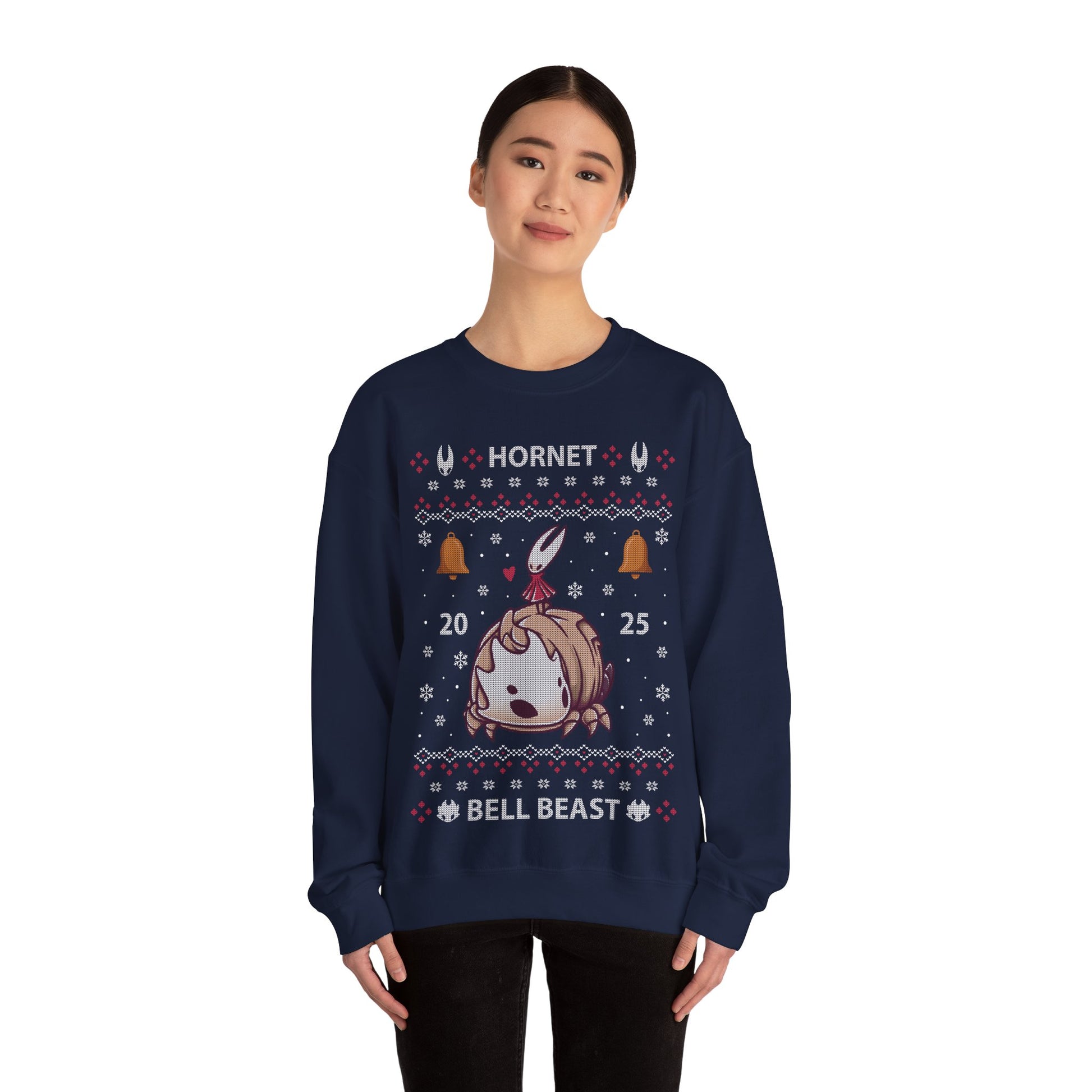 Gamer crewneck sweatshirt inspired by Hornet and Bell Beast characters from Hollow Knight Silksong metroidvania indie game in ugly christmas sweater art style.
hollow knight silksong xmas sweater, hollow knight silksong merch, hollow knight silksong video games christmas merch, hollow knight silksong xmas merch, hollow knight silksong crewneck sweater, hollow knight silksong merch, hollow knight silksong merch, gaming crewneck sweatshirt, gamer sweatshirt, cute kawaii gaming sweatshirt