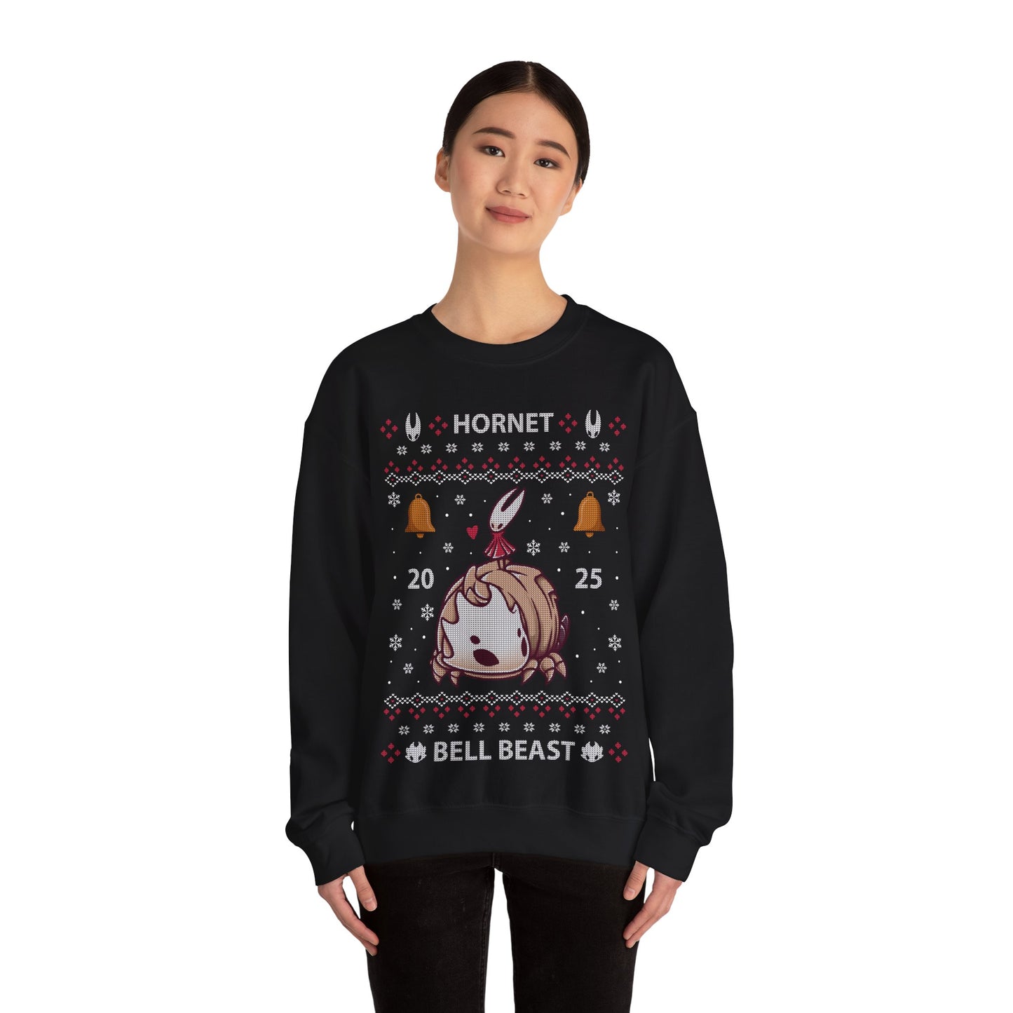 Gamer crewneck sweatshirt inspired by Hornet and Bell Beast characters from Hollow Knight Silksong metroidvania indie game in ugly christmas sweater art style.
hollow knight silksong xmas sweater, hollow knight silksong merch, hollow knight silksong video games christmas merch, hollow knight silksong xmas merch, hollow knight silksong crewneck sweater, hollow knight silksong xiv merch, hollow knight silksong merch, gaming crewneck sweatshirt, gamer sweatshirt, cute kawaii gaming sweatshirt