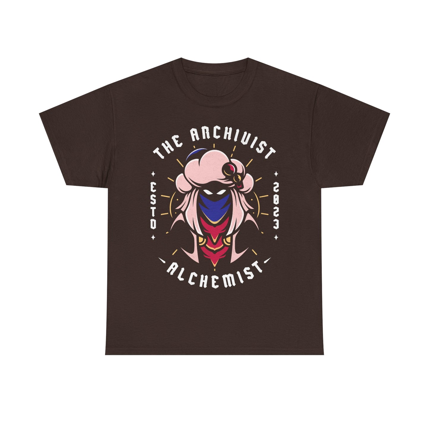 Gamer t-shirt inspired by Resh'an (The Archivist Alchemist) playable character on Sea of Stars pixel art turn based rpg video game.
sea of stars, 8 bit, garl warrior cook, zale, valere, gamer, gaming, indie game, pixel art, solstice warriors, video game, video games, resh'an, sea of stars t-shirt, sea of stars garl t-shirt, sea of stars zale t-shirt, sea of stars valere t-shirt, sea of stars artificer t-shirt, sea of stars throes of the watchmaker t-shirt, sea of stars sea seraï t-shirt