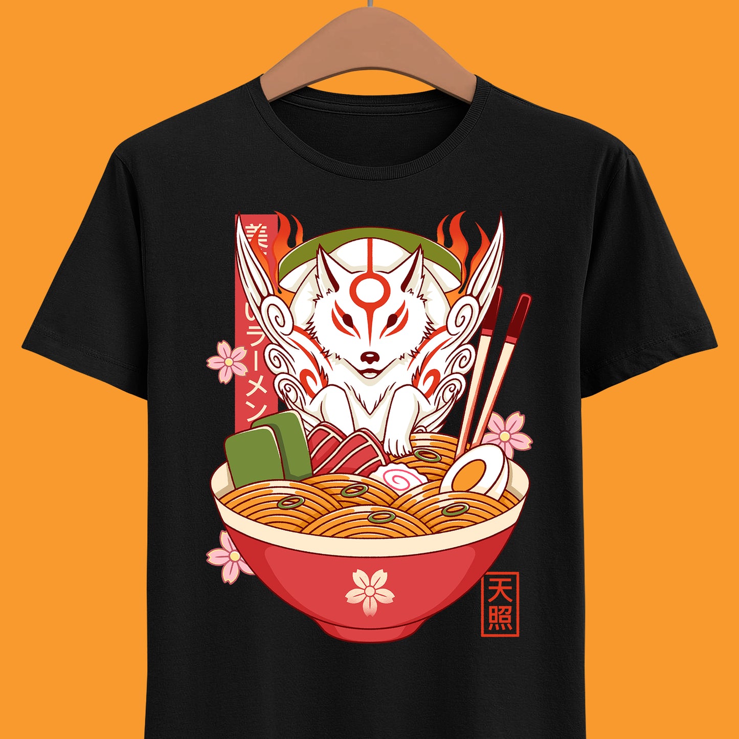 Gamer T-shirt design inspired by Amaterasu from Okami video game inside a noodles ramen bowl in japanese art style.
okami, okami sequel, amaterasu, okamiden, white wolf, ramen, ramen noodles, japan, kitsune, japanese art, gaming, video game, video games, okami amaterasu t-shirt, okami video game t-shirt, Ōkami video game t-shirt, Ōkami t-shirt, Ōkami amaterasu merch, okami amaterasu ramen t-shirt, Ōkami sequel t-shirt, Ōkami sequel video game t-shirt, Ōkami sequel amaterasu t-shirt, ramen tee