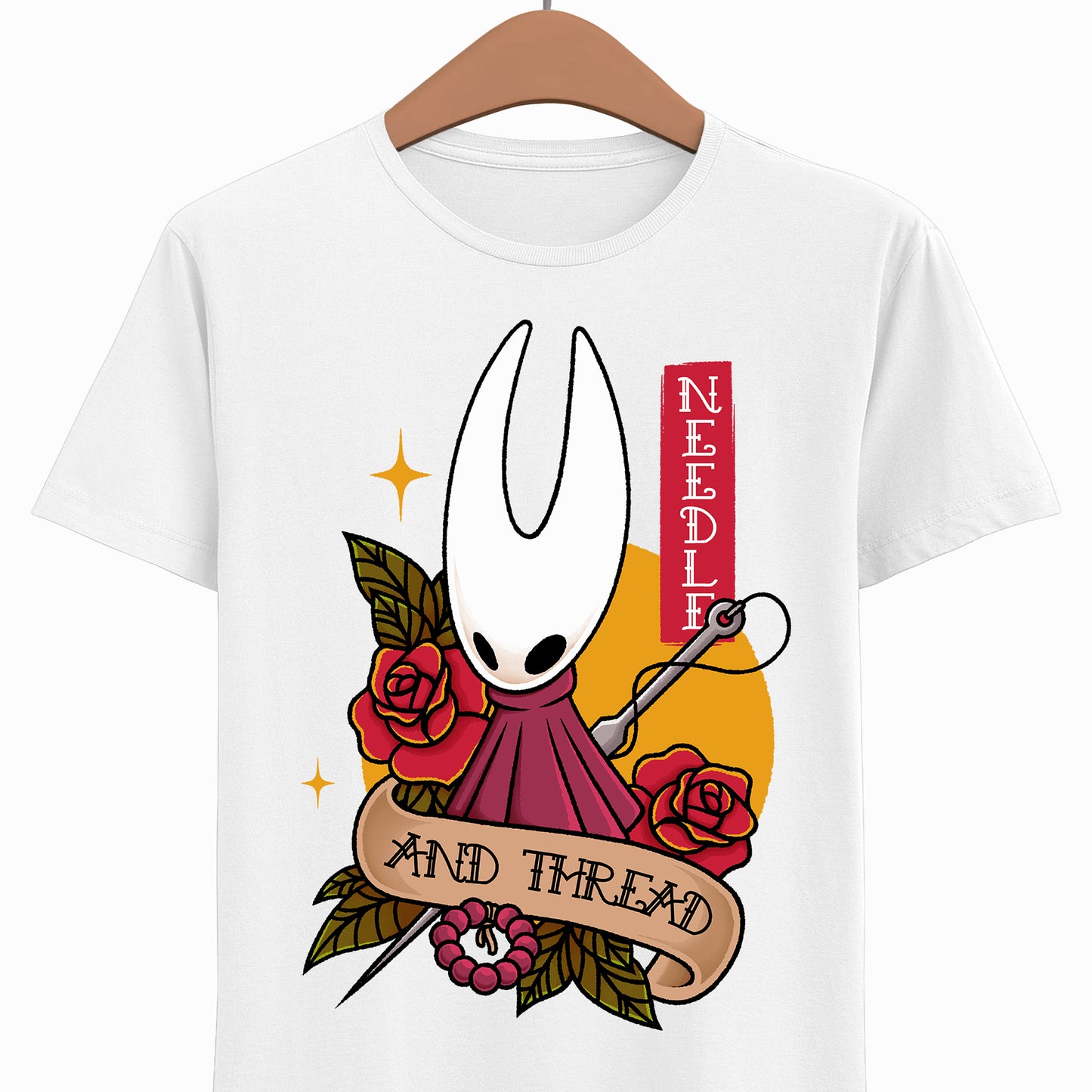 Gamer t-shirt inspired by Hornet from Hollow Knight Silksong metroidvania video game in tattoo art style.
hollow knight, hollow knight silksong, hollow knight silksong hornet t-shirt, hollow knight silksong merch, hollow knight silksong t-shirt, hollow knight silksong hornet tee, hollow knight hornet and lace t-shirt, hollow knight silksong indie game merch, hollow knight silksong hornet shirt, hollow knight tattoo art t-shirt, hollow knight silksong hornet tattoo t-shirt, hollow knight tattoo