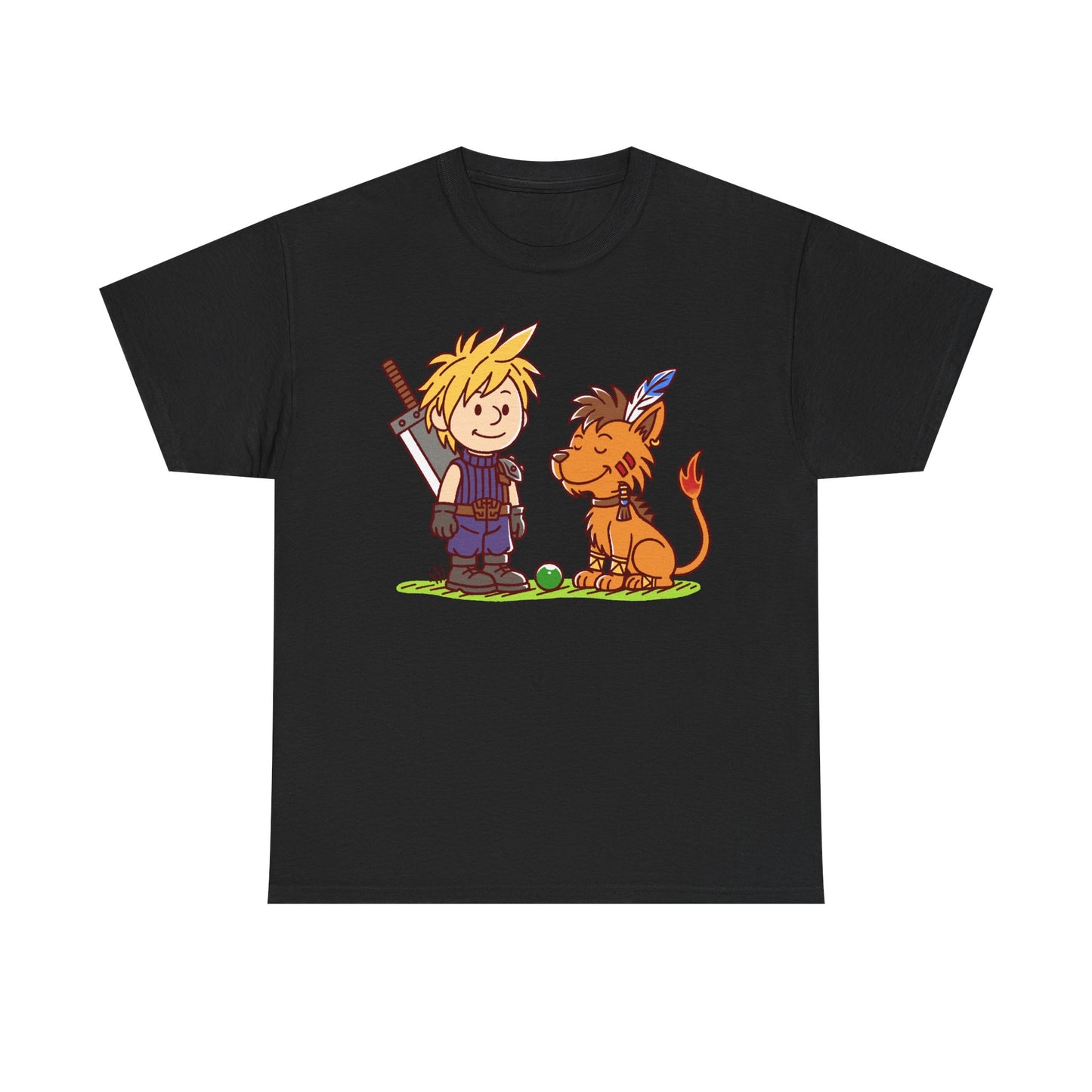 Gamer t-shirt design inspired by Cloud Strife & Red XIII (Nanaki) from Final Fantasy VII (FFVII - FF7) rpg video game.
final fantasy t-shirt, final fantasy vii cloud strife t-shirt, final fantasy 7 cloud red xiii t-shirt, ffvii cloud strife t-shirt, ffvii nanaki t-shirt, final fantasy vii red xiii t-shirt, final fantasy chocobo t-shirt , final fantasy vii tifa lockhart t-shirt, ffvii barret wallace t-shirt, final fantasy vii rebirth merch, final fantasy vii rebirth cloud t-shirt, ffvii merch