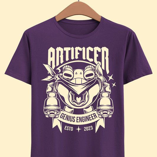 Gamer t-shirt inspired by Artificer (Genius Engineer) playable character on Sea of Stars Throes of the Watchmaker pixel art turn based rpg video game.
sea of stars, 8 bit, garl warrior cook, zale, valere, gamer, gaming, indie game, pixel art, solstice warriors, video game, video games, resh'an, sea of stars t-shirt, sea of stars garl t-shirt, sea of stars zale t-shirt, sea of stars valere t-shirt, sea of stars artificer t-shirt, sea of stars throes of the watchmaker t-shirt, sea of stars sea seraï t-shirt