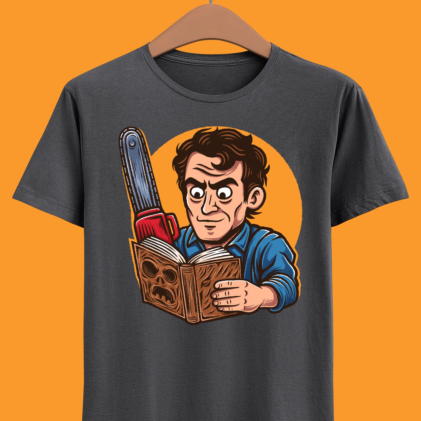 Groovy! A funny Evil Dead T-shirt featuring Ash Williams reading the Necronomicon wrong. Perfect for 90s horror comedy fans. Every single little tiny syllable matters reading Necronomicon Ex-Mortis. Klaatu Verata Nikto!
ash williams funny t-shirt, evil dead ash williams t-shirt, evil dead army of darkness ash williams t-shirt, ash vs evil dead t-shirt, evil dead army of darkness ash necronomicon t-shirt, necronomicon ex-mortix funny shirt, 90s horror movies t-shirt, 90s horror comedy movie tee