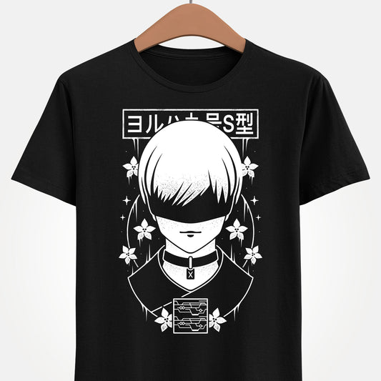 Gamer t-shirt inspired by YoRHa No.9 Type S (9s) from Nier Automata video game.
nier automata, nier replicant, 9s, 2b, emil, drakengard, rpg game, video game, video games, gaming shirt, gamer tee, japanese art style, nier gestalt, nier automata t-shirt, nier replicant t-shirt, emil nier t-shirt, lunar tears, YoRHa, YoRHa nier t-shirt, 2B, 2B nier t-shirt, 9S, 9S nier t-shirt, kainé, kainé nier t-shirt, YoRHa No.9 Type S, YoRHa No.9 Type S t-shirt