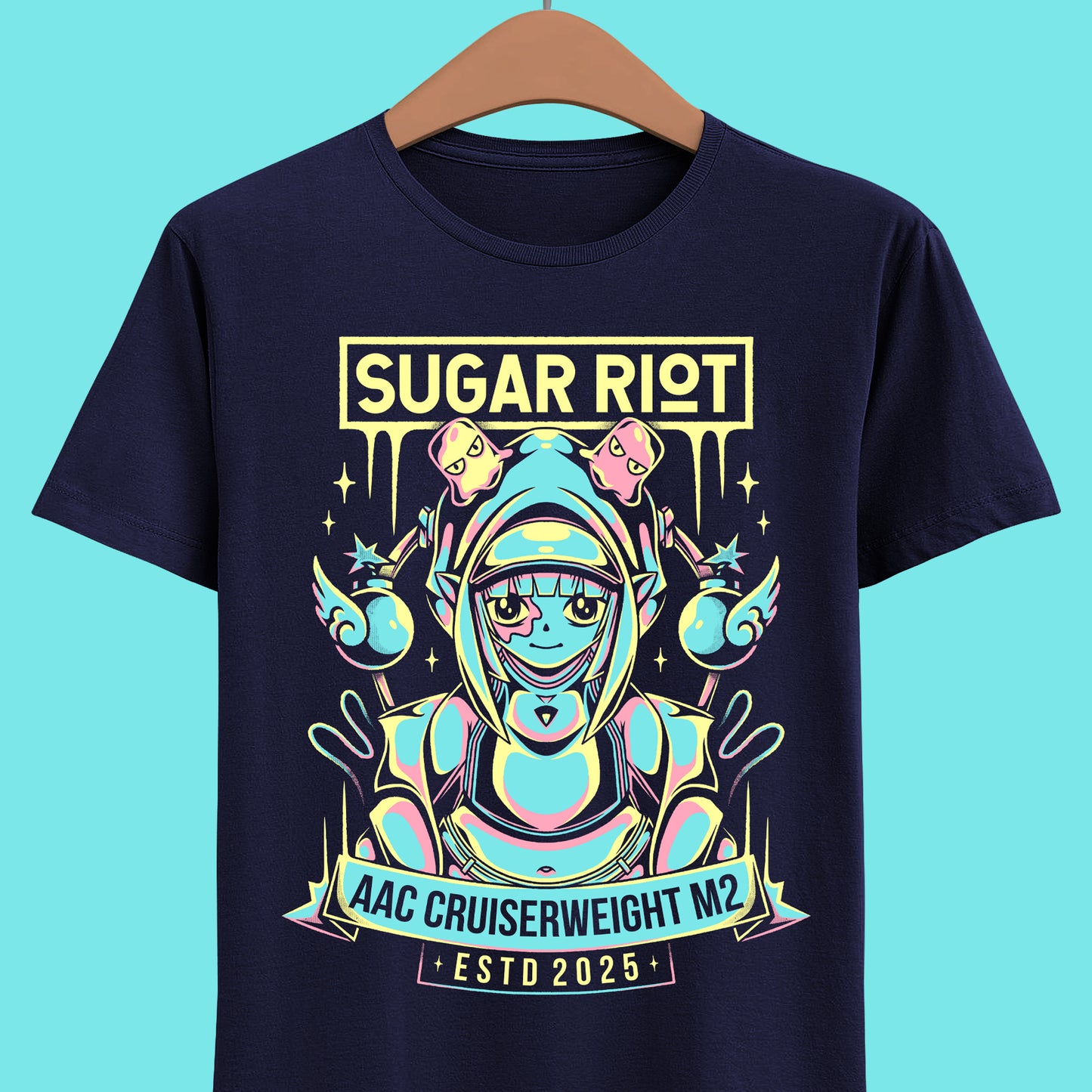 Gamer t-shirt inspired in Sugar Riot the second boss in the Cruiserweight division of the Arcadion (AAC Cruiserweight M2 Raid) from Final Fantasy XIV: Dawntrail Seekers of Eternit (ffxiv - ff14) mmorpg video game.
final fantasy xiv, dawntrail, final fantasy 14, ffxiv, ff14, sugar riot, the arcadion, raid, yan, tural, seekers of eternity, mmorpg video game, gamer t-shirt, gaming shirt, AAC Cruiserweight, AAC Cruiserweight M2, boss, solution nine, lalafell