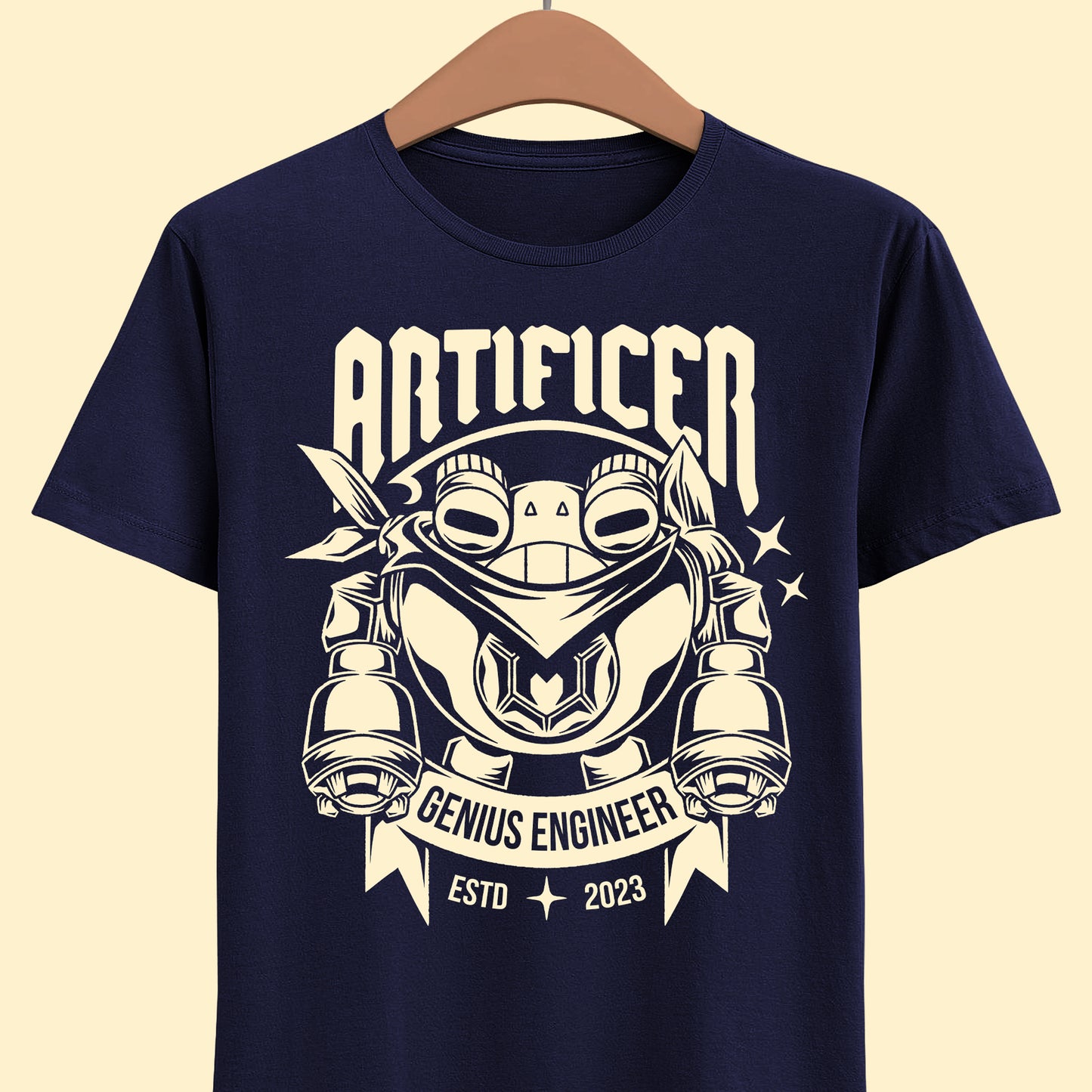 Gamer t-shirt inspired by Artificer (Genius Engineer) playable character on Sea of Stars Throes of the Watchmaker pixel art turn based rpg video game.
sea of stars, 8 bit, garl warrior cook, zale, valere, gamer, gaming, indie game, pixel art, solstice warriors, video game, video games, resh'an, sea of stars t-shirt, sea of stars garl t-shirt, sea of stars zale t-shirt, sea of stars valere t-shirt, sea of stars artificer t-shirt, sea of stars throes of the watchmaker t-shirt, sea of stars sea seraï t-shirt