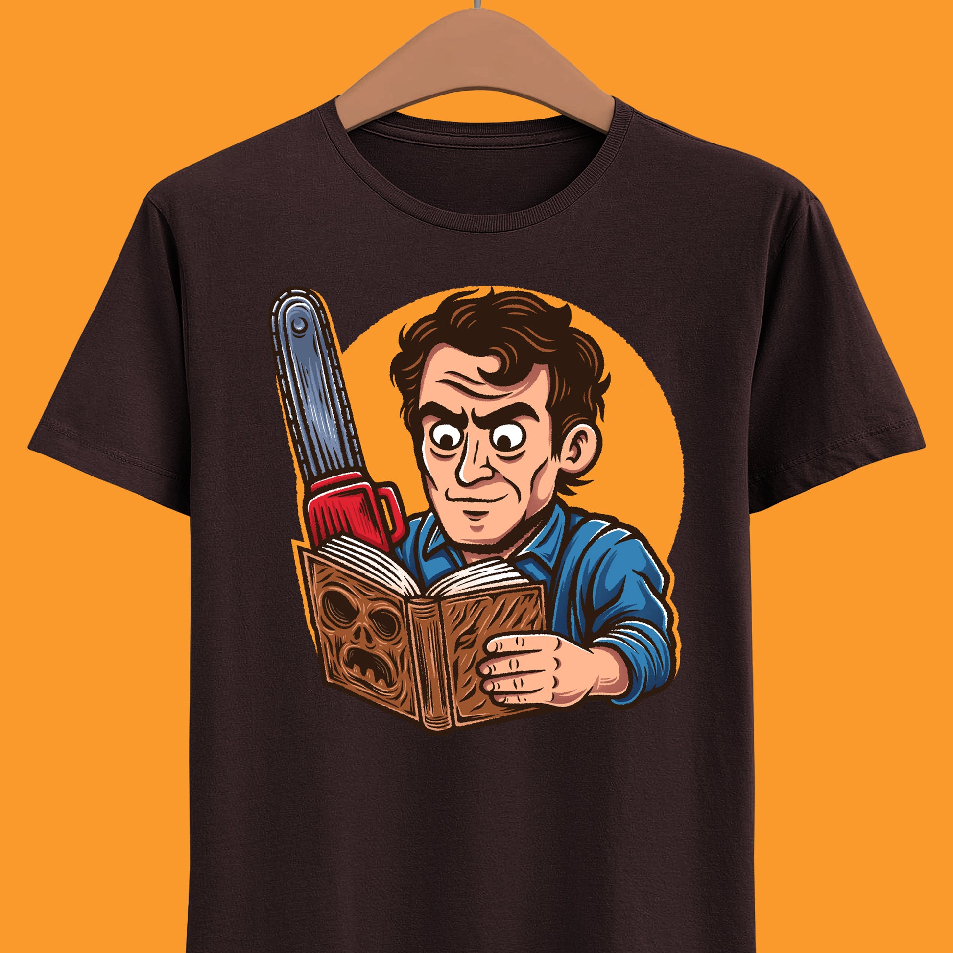 Groovy! A funny Evil Dead T-shirt featuring Ash Williams reading the Necronomicon wrong. Perfect for 90s horror comedy fans. Every single little tiny syllable matters reading Necronomicon Ex-Mortis. Klaatu Verata Nikto!
ash williams funny t-shirt, evil dead ash williams t-shirt, evil dead army of darkness ash williams t-shirt, ash vs evil dead t-shirt, evil dead army of darkness ash necronomicon t-shirt, necronomicon ex-mortix funny shirt, 90s horror movies t-shirt, 90s horror comedy movie tee