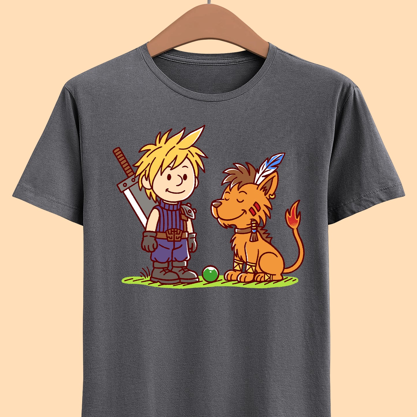 Gamer t-shirt design inspired by Cloud Strife & Red XIII (Nanaki) from Final Fantasy VII (FFVII - FF7) rpg video game.
final fantasy t-shirt, final fantasy vii cloud strife t-shirt, final fantasy 7 cloud red xiii t-shirt, ffvii cloud strife t-shirt, ffvii nanaki t-shirt, final fantasy vii red xiii t-shirt, final fantasy chocobo t-shirt , final fantasy vii tifa lockhart t-shirt, ffvii barret wallace t-shirt, final fantasy vii rebirth merch, final fantasy vii rebirth cloud t-shirt, ffvii merch