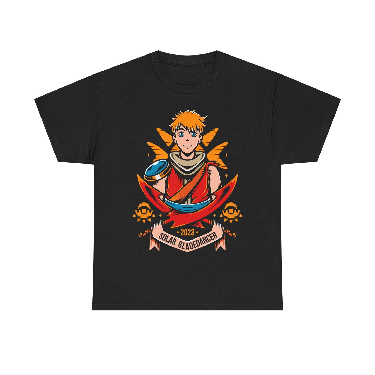 Gamer t-shirt inspired by Zale (Solar Bladedancer) Solstice Warrior playable character on Sea of Stars pixel art turn based rpg video game.
sea of stars, 8 bit, garl warrior cook, zale, valere, gamer, gaming, indie game, pixel art, solstice warriors, video game, video games, resh'an, sea of stars t-shirt, sea of stars garl t-shirt, sea of stars zale t-shirt, sea of stars valere t-shirt, sea of stars artificer t-shirt, sea of stars throes of the watchmaker t-shirt, sea of stars sea seraï t-shirt
