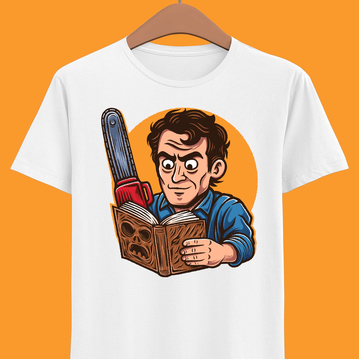 Groovy! A funny Evil Dead T-shirt featuring Ash Williams reading the Necronomicon wrong. Perfect for 90s horror comedy fans. Every single little tiny syllable matters reading Necronomicon Ex-Mortis. Klaatu Verata Nikto!
ash williams funny t-shirt, evil dead ash williams t-shirt, evil dead army of darkness ash williams t-shirt, ash vs evil dead t-shirt, evil dead army of darkness ash necronomicon t-shirt, necronomicon ex-mortix funny shirt, 90s horror movies t-shirt, 90s horror comedy movie tee