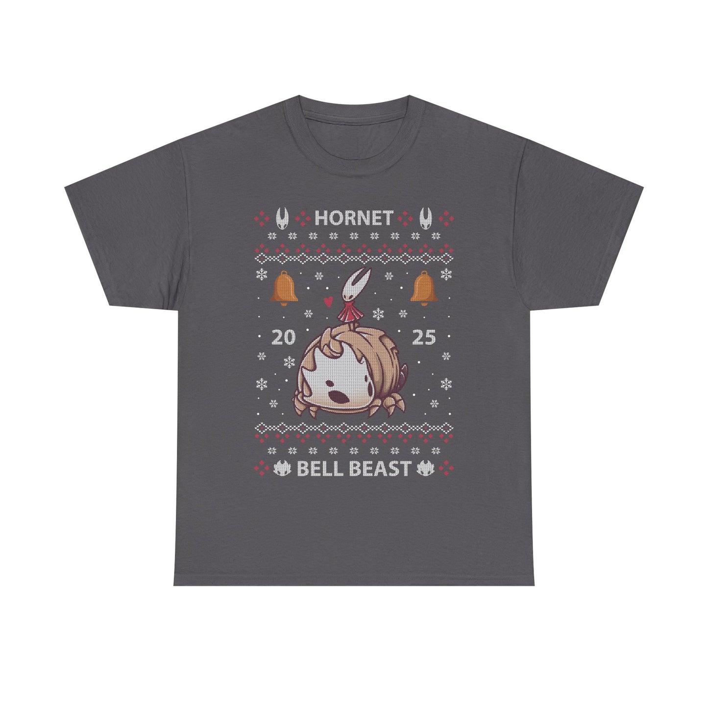 Gamer t-shirt inspired by Hornet and Bell Beast characters from Hollow Knight Silksong metroidvania indie game in ugly christmas sweater art style.
bell beast, gamer t-shirt, gaming, hollow knight, hollowknight, hornet, indie game, metroidvania, sherma, silksong, the knight, video games, videogames, xmas, ugly christmas sweater, hollow knight christmas sweater, hornet hollow knight xmas, xmas gaming gift, christmas gamer gift, ugly christmas sweater, hollow knight christmas ugly sweater tee