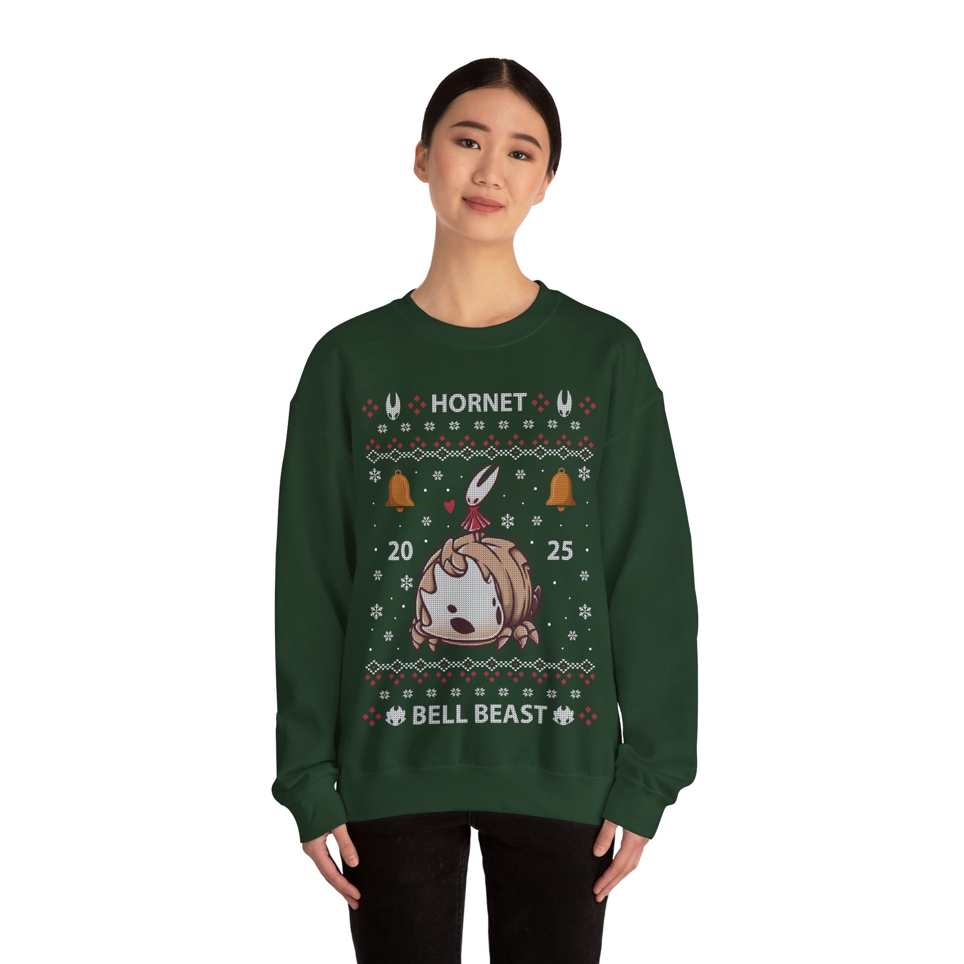 Gamer crewneck sweatshirt inspired by Hornet and Bell Beast characters from Hollow Knight Silksong metroidvania indie game in ugly christmas sweater art style.
hollow knight silksong xmas sweater, hollow knight silksong merch, hollow knight silksong video games christmas merch, hollow knight silksong xmas merch, hollow knight silksong crewneck sweater, hollow knight silksong merch, hollow knight silksong merch, gaming crewneck sweatshirt, gamer sweatshirt, cute kawaii gaming sweatshirt