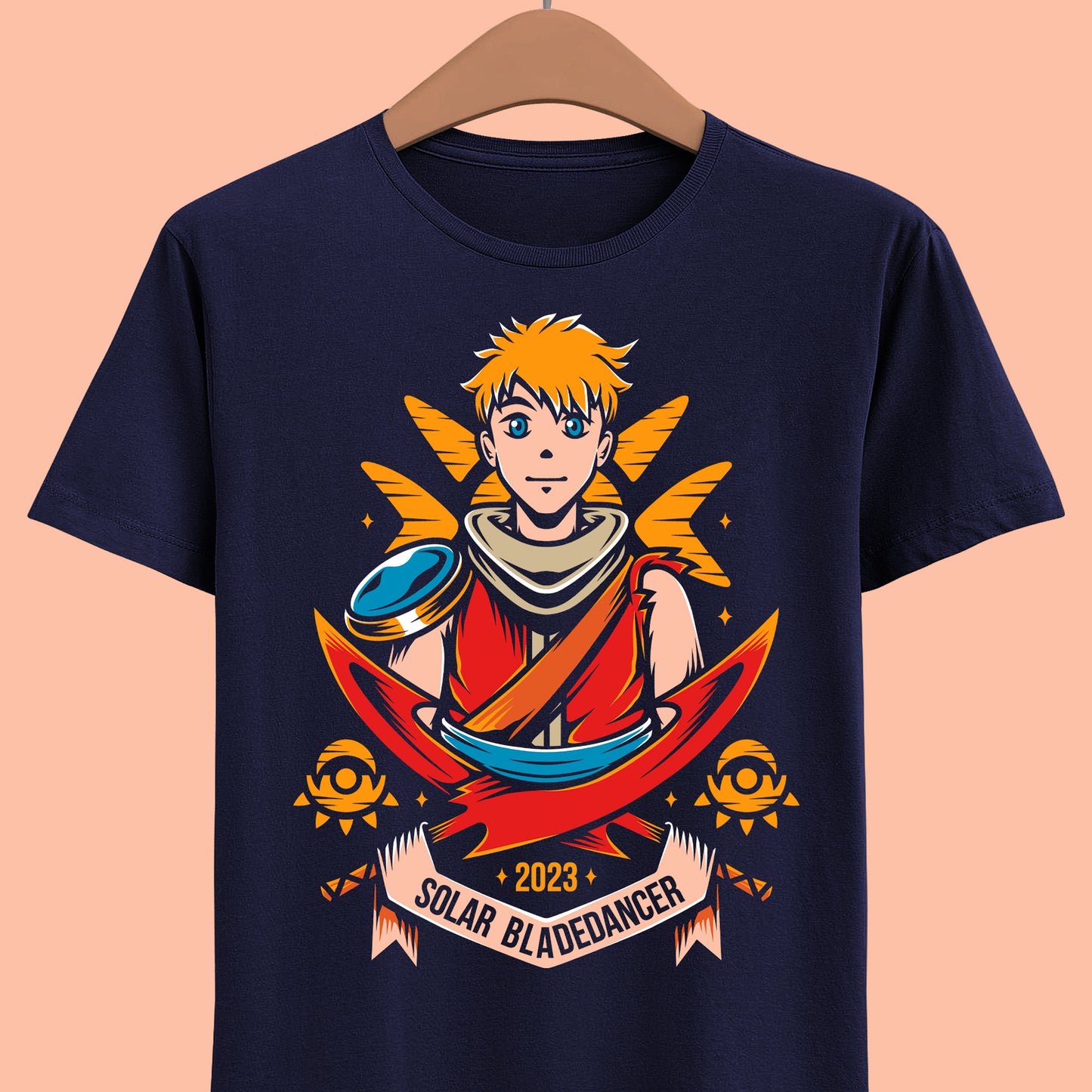 Gamer t-shirt inspired by Zale (Solar Bladedancer) Solstice Warrior playable character on Sea of Stars pixel art turn based rpg video game.
sea of stars, 8 bit, garl warrior cook, zale, valere, gamer, gaming, indie game, pixel art, solstice warriors, video game, video games, resh'an, sea of stars t-shirt, sea of stars garl t-shirt, sea of stars zale t-shirt, sea of stars valere t-shirt, sea of stars artificer t-shirt, sea of stars throes of the watchmaker t-shirt, sea of stars sea seraï t-shirt