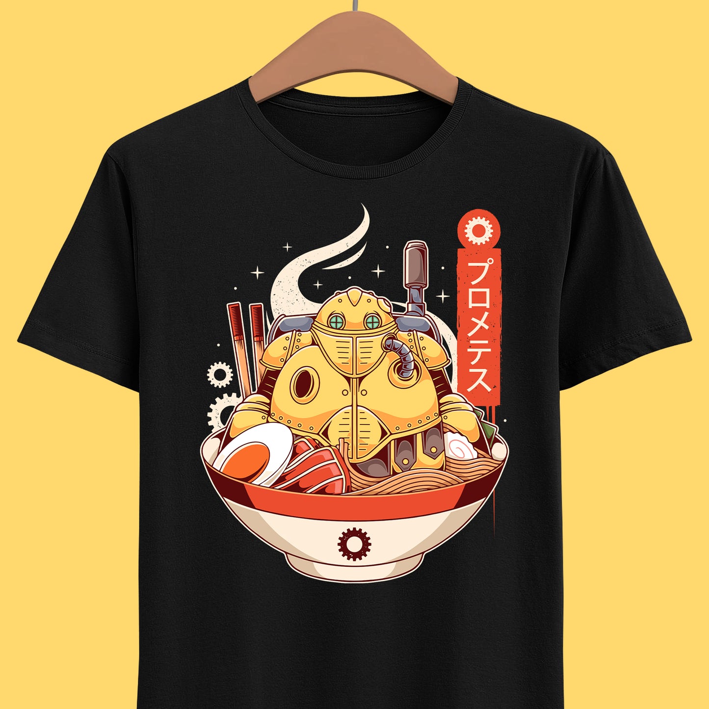 Gamer T-shirt inspired by Robo from Chrono Trigger video game inside a noodles ramen bowl in japanese art style.
chrono trigger, chrono trigger video game merch, chrono trigger merch, chrono trigger merchandising, chrono trigger robo t-shirt, chrono trigger robo ramen t-shirt, chrono trigger retrogaming tee, chrono trigger frog t-shirt, chrono trigger crono t-shirt, chrono trigger marle, chrono trigger lucca t-shirt, chrono cross t-shirt, dragon quest t-shirt, final fantasy shirt, chrono trigger robo tee