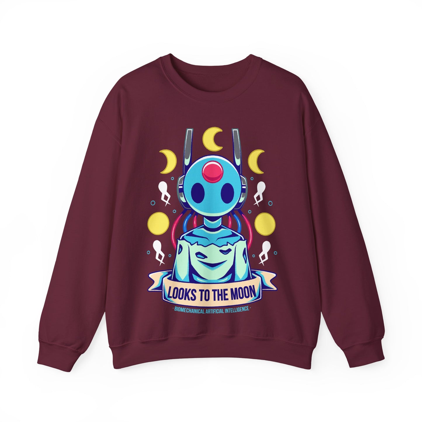 Cute Slugcat crewneck sweatshirt inspired by the Rain World video game, featuring a soft kawaii creature design and cozy pastel aesthetic. Unisex indie game apparel perfect for fans of Slugcats, Downpour DLC, Five Pebbles, Looks to the Moon, and the Rain World universe. High-quality DTG print, comfy fit, and ideal gift for gamers, indie game lovers, and fans of atmospheric sci-fi creature designs. rain world merch, rain world looks to the moon crewneck sweatshirt, rain world looks to the moon fanart hoodie