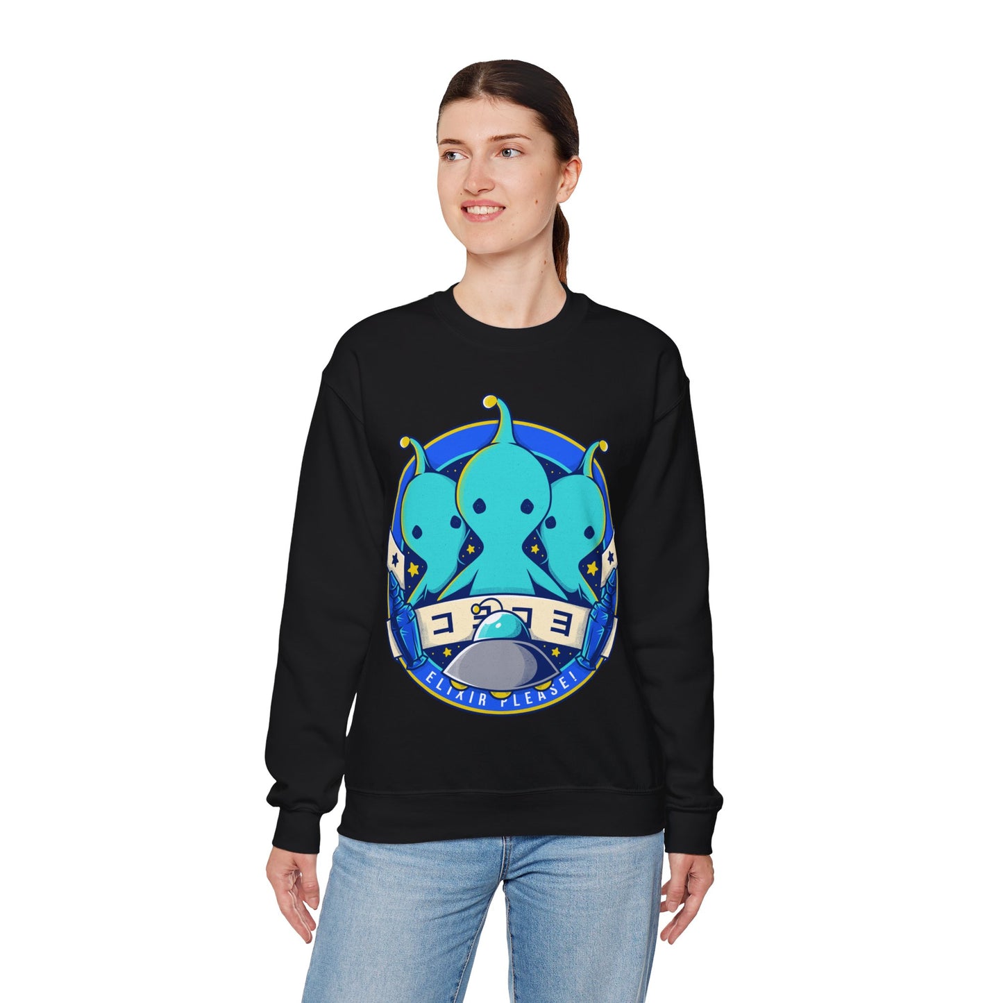PuPu Elixir Please! FFVIII - FFXIV Games Unisex Crewneck Sweatshirt