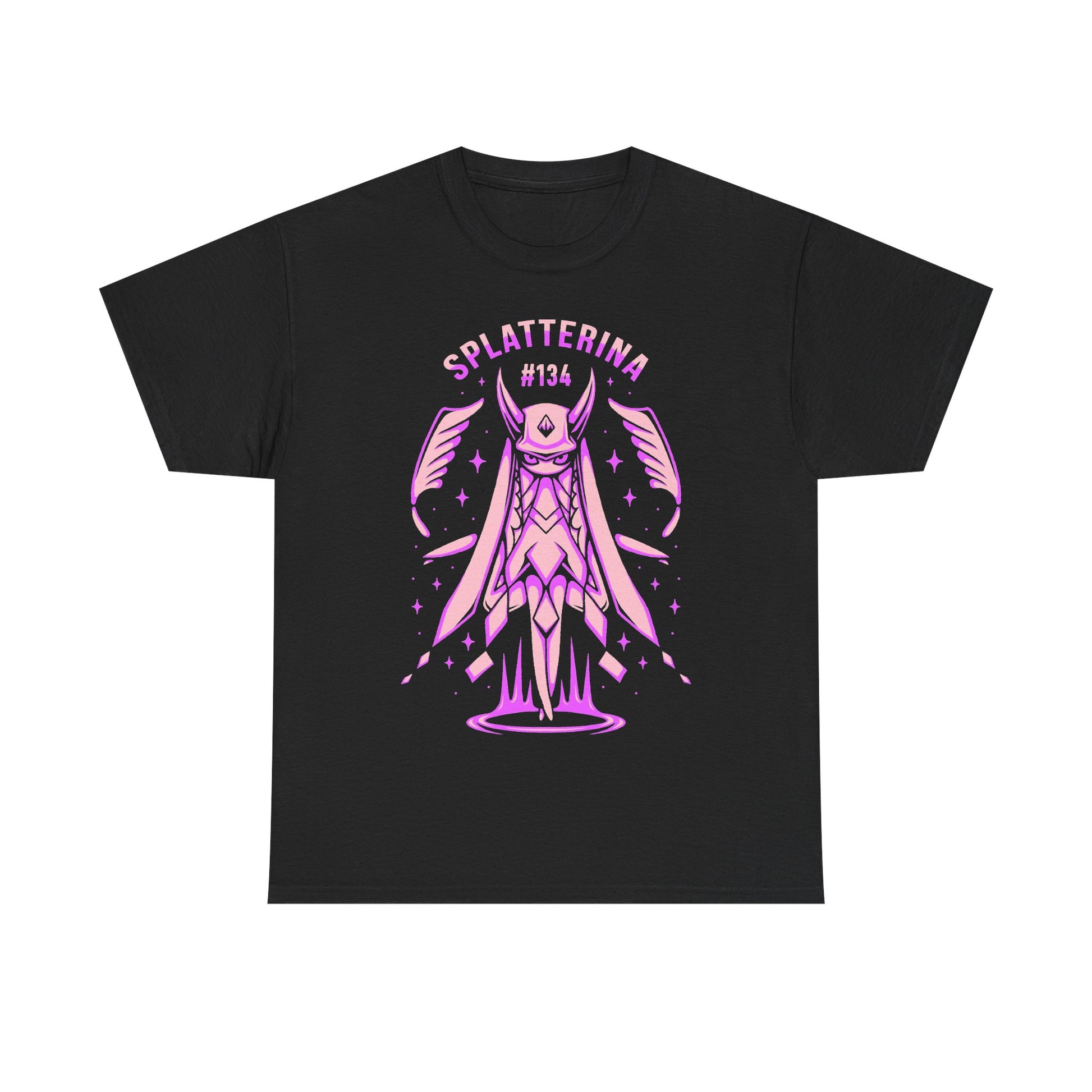 Palworld Splatterina Crimson Butcher t-shirt featuring the Dark Pal and her distinctive red, black and white yandere inspired character design.