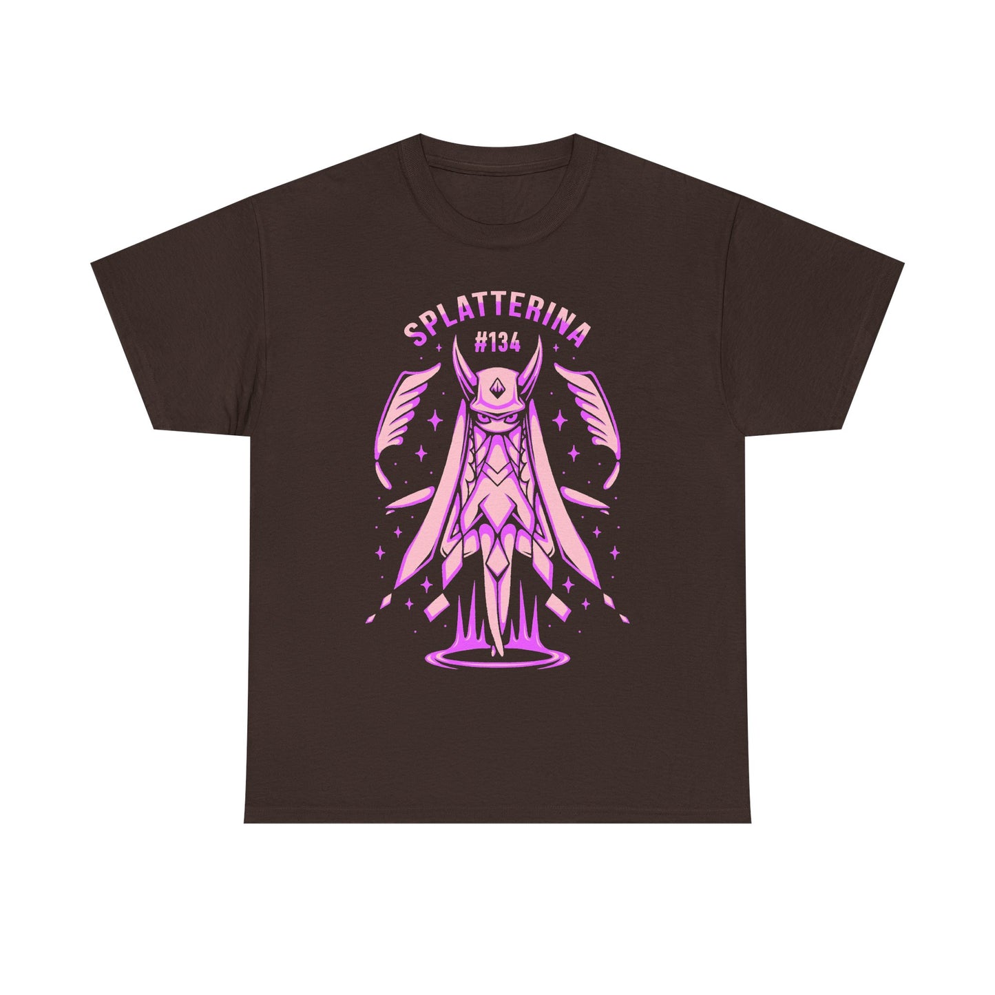 Palworld Splatterina Crimson Butcher t-shirt featuring the Dark Pal and her distinctive red, black and white yandere inspired character design.