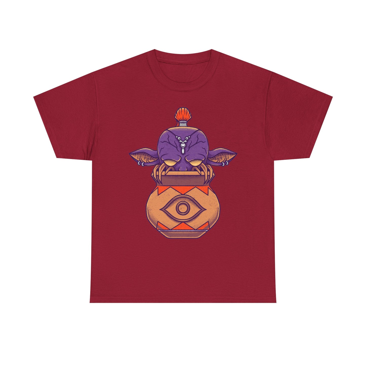 Final Fantasy XIV Magic Pot t-shirt featuring the iconic pot creature and Gimme an Elixir reference inspired by the recurring Final Fantasy enemy.