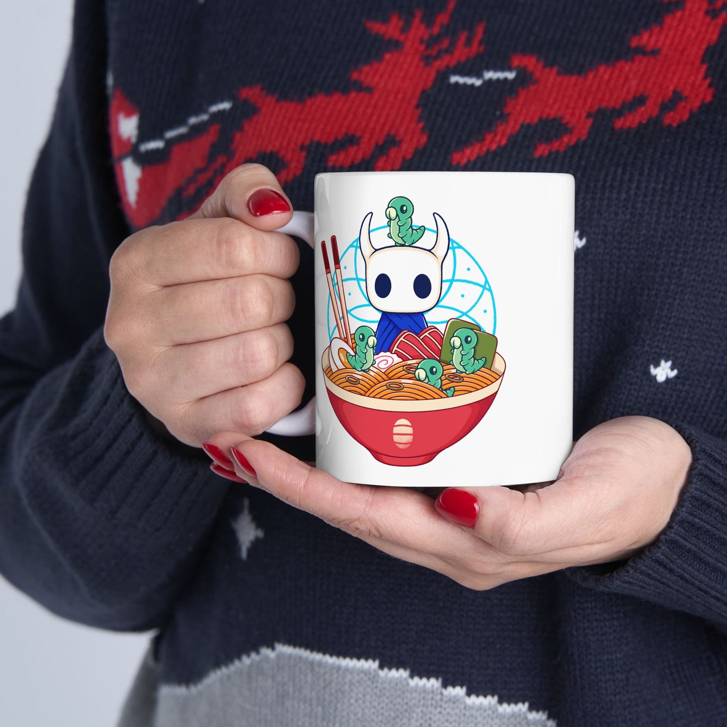 The Knight & Grubs Ramen - Hollow Knight Ceramic Mug, 11oz, 15oz