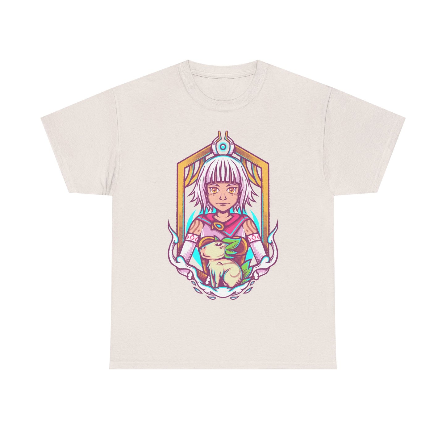 Juno and Cabbage Alabaster Dawn t-shirt inspired by the indie action RPG video game from the creators of CrossCode.
