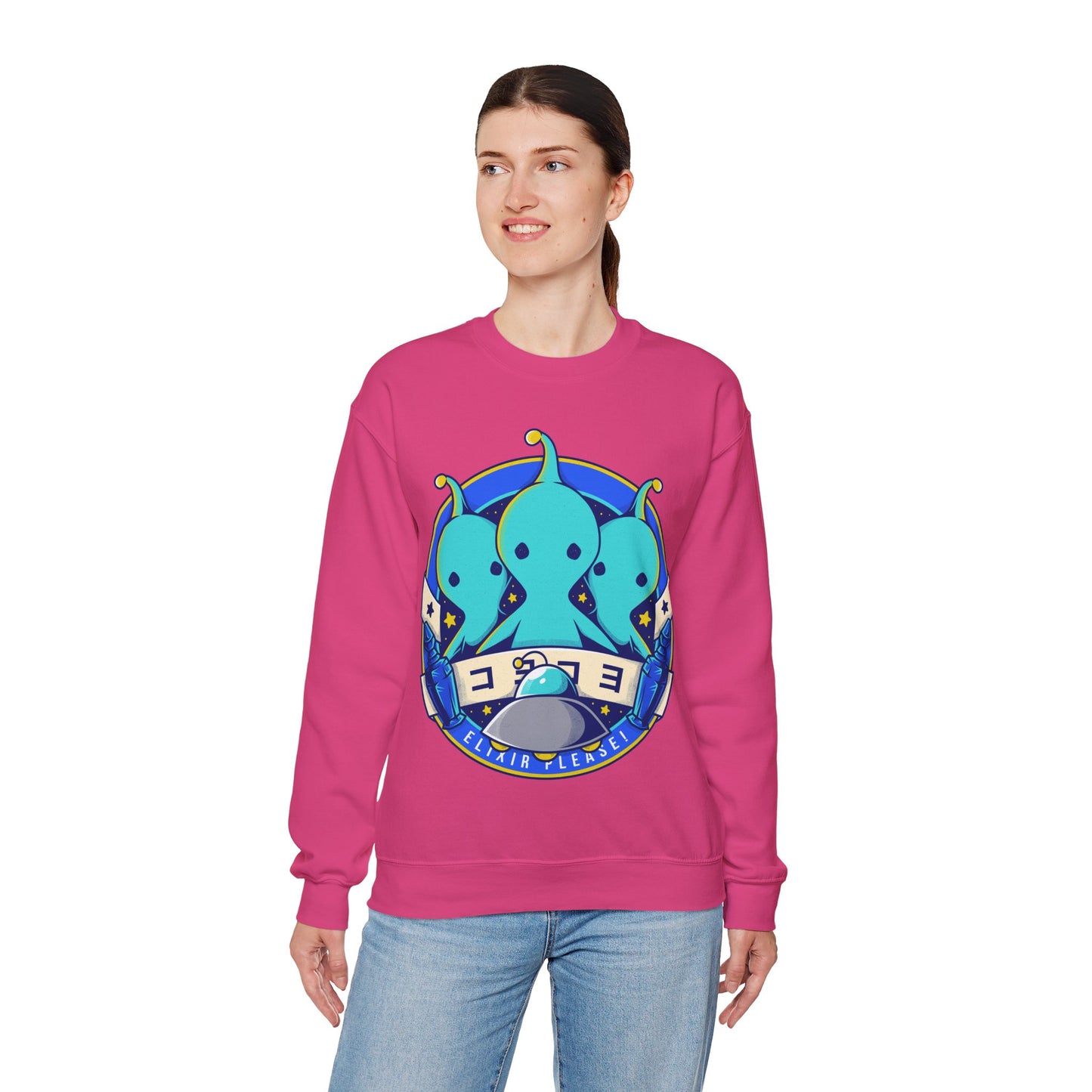 PuPu Elixir Please! FFVIII - FFXIV Games Unisex Crewneck Sweatshirt