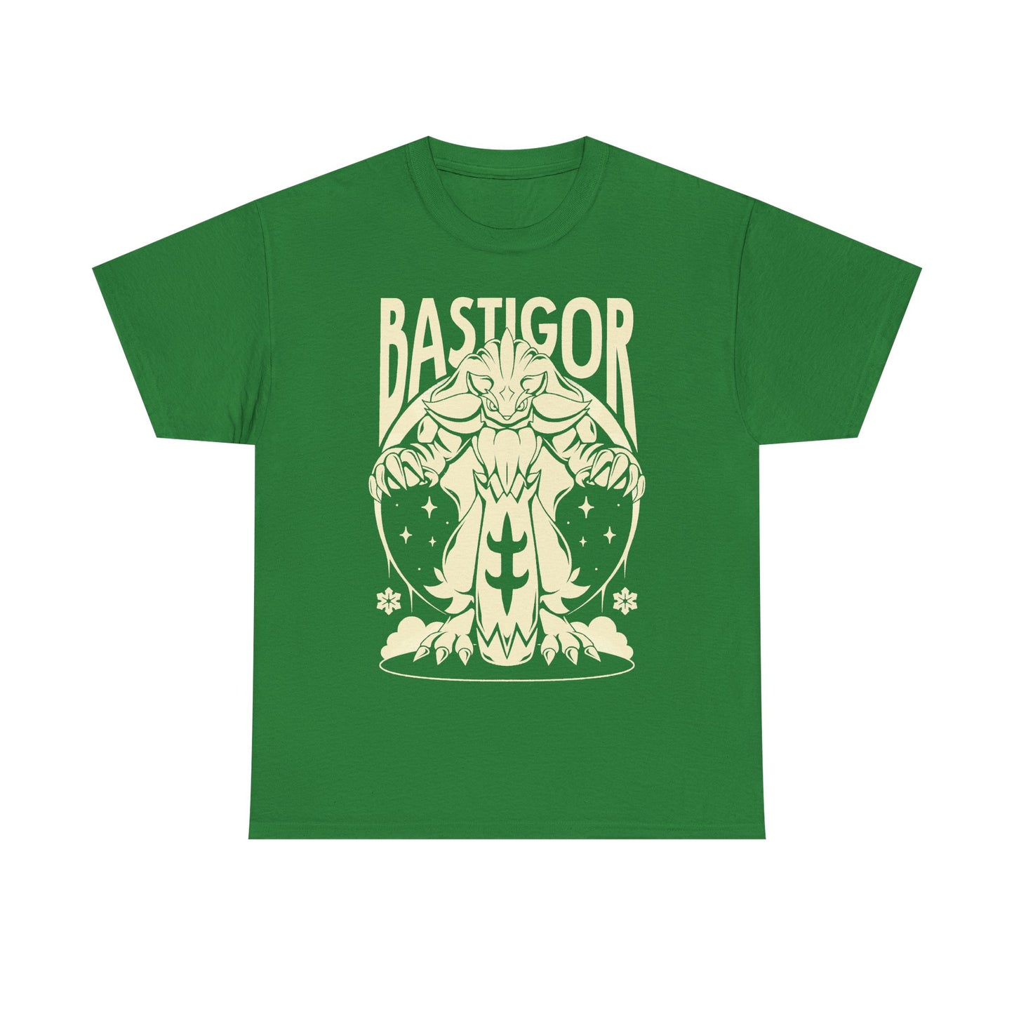 Palworld Bastigor King of Frostfang t-shirt featuring the massive Ice Pal with his frozen hammer and powerful Feybreak battle design.