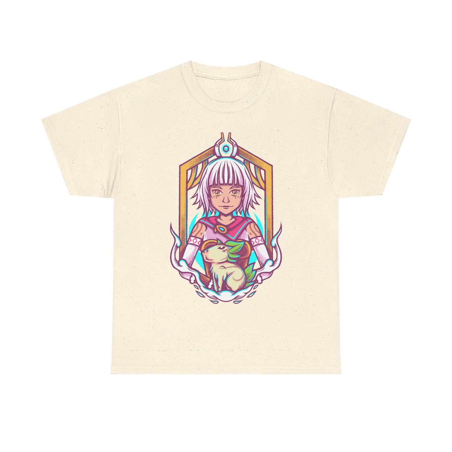 Juno and Cabbage Alabaster Dawn t-shirt inspired by the indie action RPG video game from the creators of CrossCode.