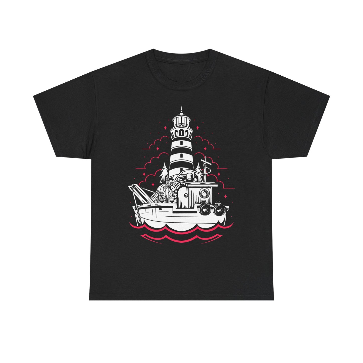 Dredge t-shirt inspired by the indie horror fishing game, featuring a dark ocean and lovecraftian cosmic horror aesthetic. This unisex gamer shirt captures the eerie maritime atmosphere, eldritch sea creatures, and nautical mystery that define Dredge. Perfect indie horror merch for fans of fishing games, cosmic horror stories, and atmospheric survival adventures. Ideal for gamers who love deep sea mystery and dark fantasy aesthetics.