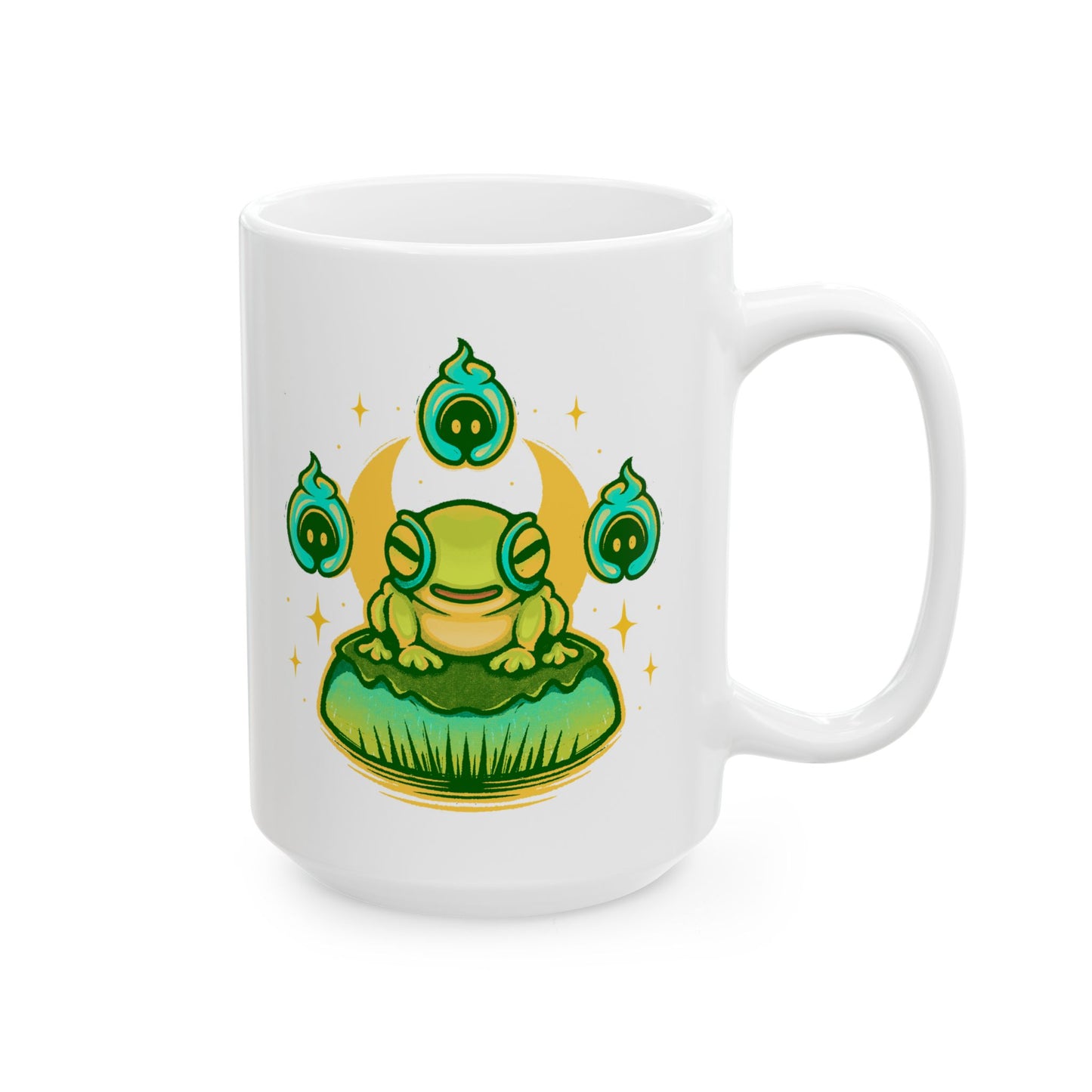 Hades II mug featuring Frinos and the Shades from the indie roguelike game with a dark fantasy Greek mythology inspired design.