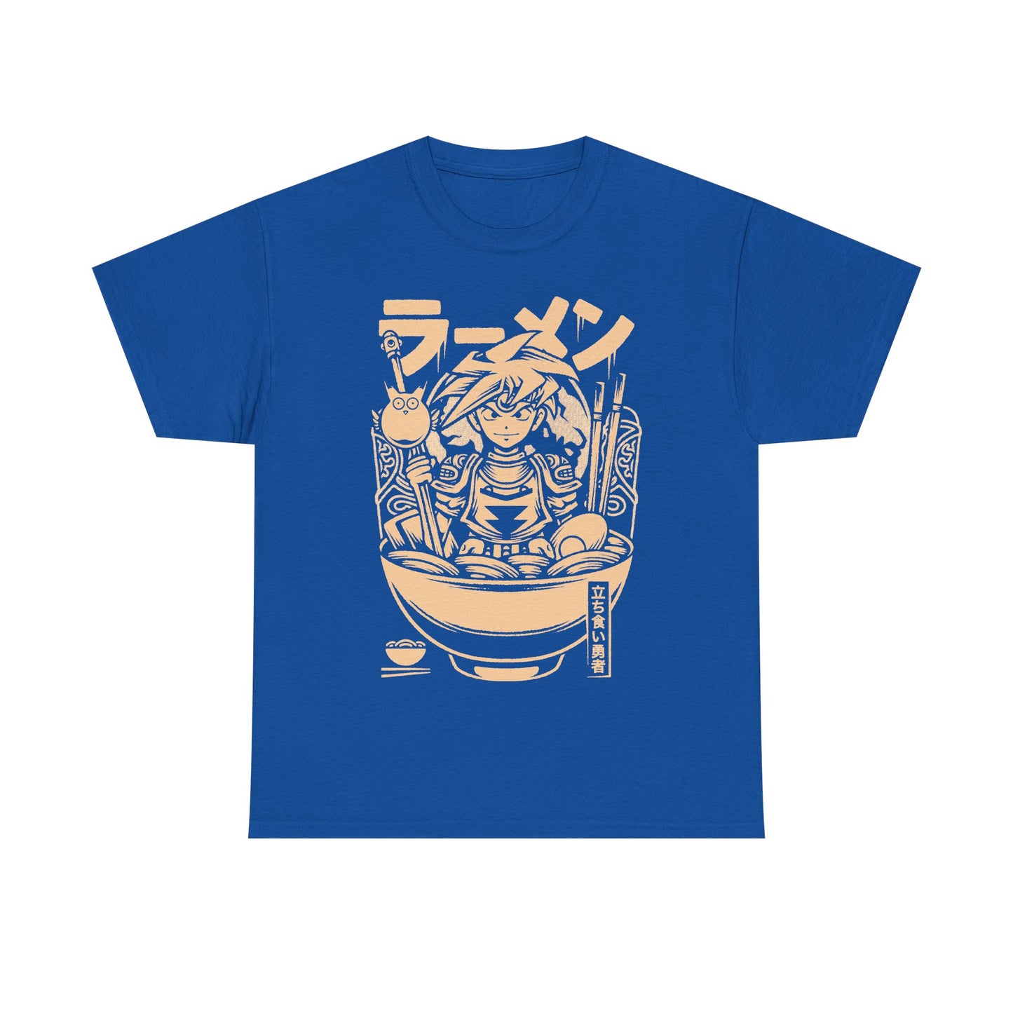 Terranigma Ark and Yomi Noodle King ramen t-shirt inspired by the Neotokio noodle eating contest from the classic SNES RPG.