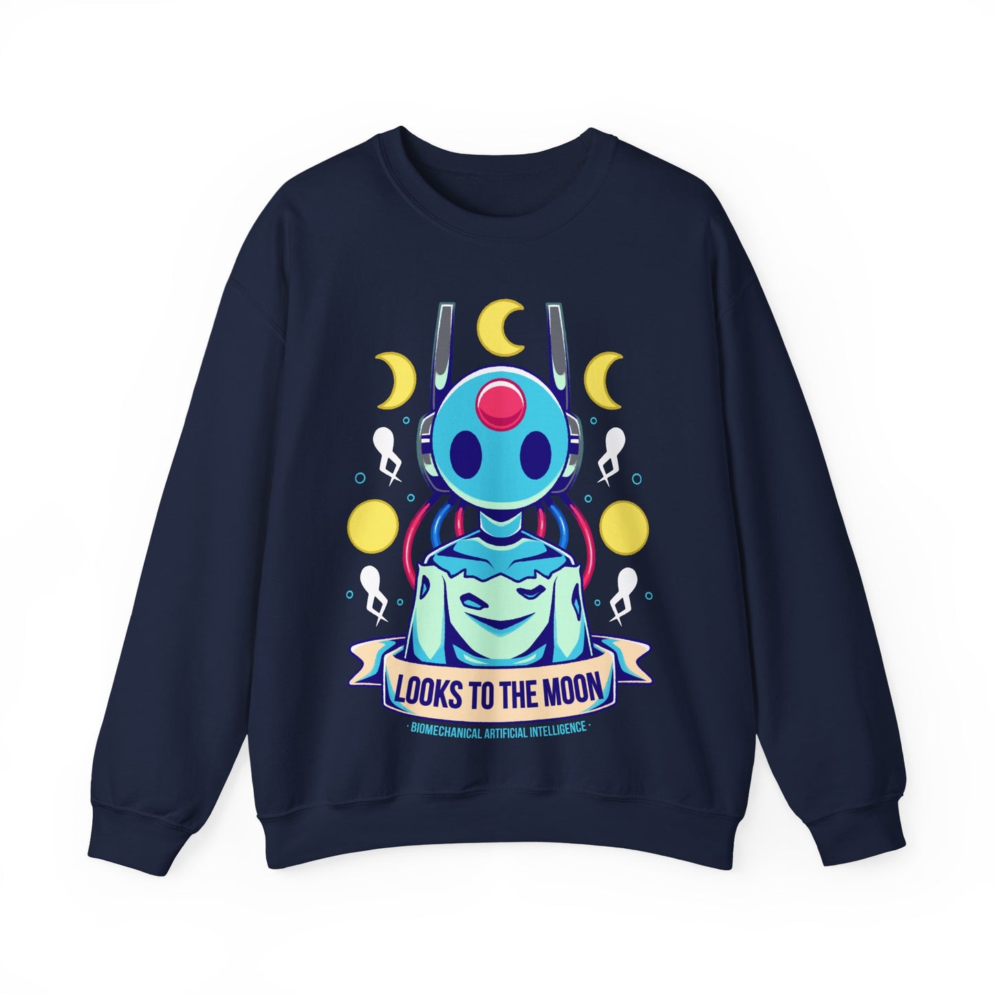 Cute Slugcat crewneck sweatshirt inspired by the Rain World video game, featuring a soft kawaii creature design and cozy pastel aesthetic. Unisex indie game apparel perfect for fans of Slugcats, Downpour DLC, Five Pebbles, Looks to the Moon, and the Rain World universe. High-quality DTG print, comfy fit, and ideal gift for gamers, indie game lovers, and fans of atmospheric sci-fi creature designs. rain world merch, rain world looks to the moon crewneck sweatshirt, rain world looks to the moon fanart hoodie