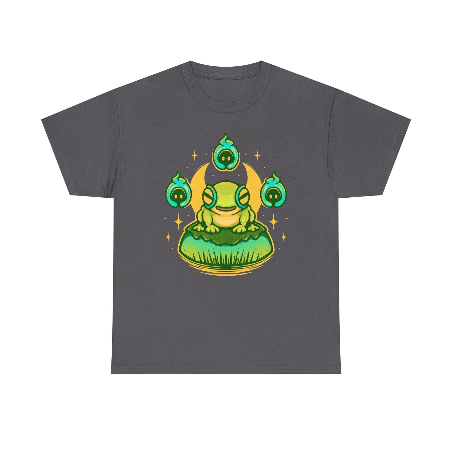 Hades II t-shirt featuring Frinos and the Shades from the indie roguelike game inspired by Greek mythology and dark fantasy design.