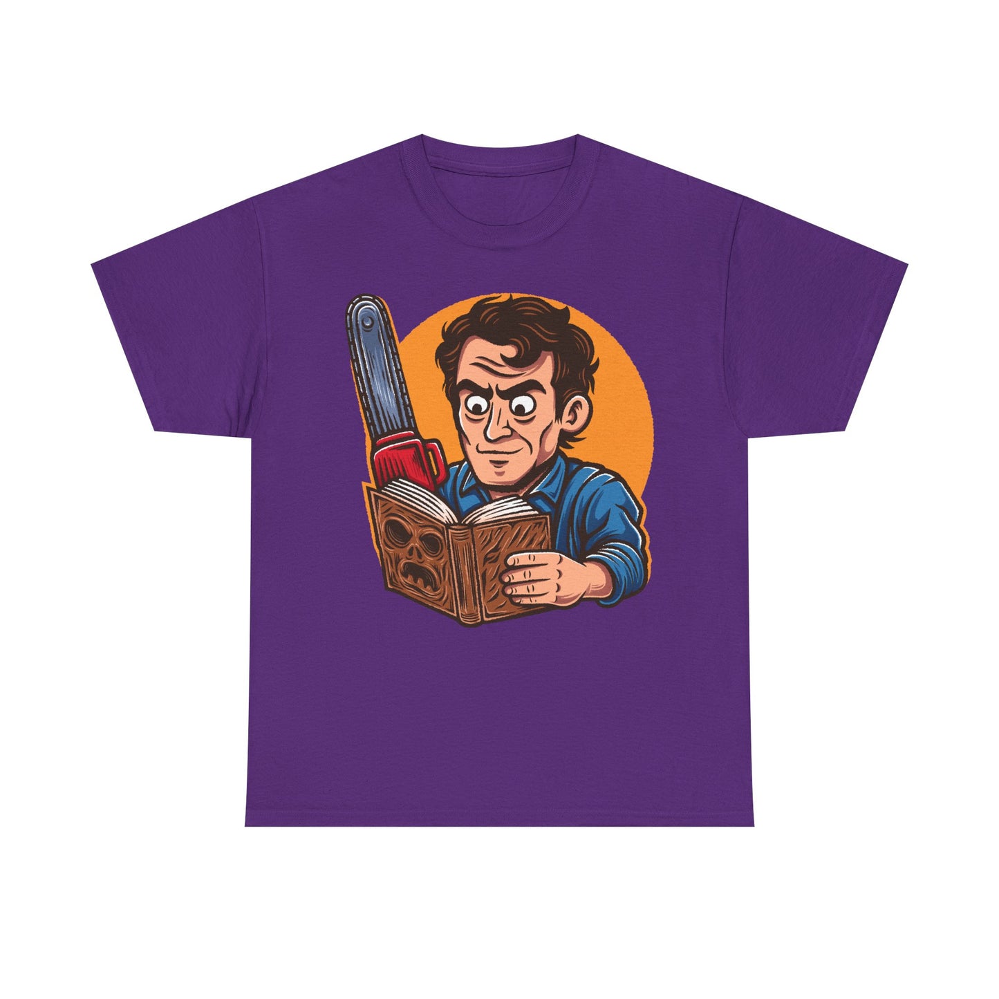 Groovy! A funny Evil Dead T-shirt featuring Ash Williams reading the Necronomicon wrong. Perfect for 90s horror comedy fans. Every single little tiny syllable matters reading Necronomicon Ex-Mortis. Klaatu Verata Nikto!

ash williams funny t-shirt, evil dead ash williams t-shirt, evil dead army of darkness ash williams t-shirt, ash vs evil dead t-shirt, evil dead army of darkness ash necronomicon t-shirt, necronomicon ex-mortix funny shirt, 90s horror movies t-shirt, 90s horror comedy movie tee