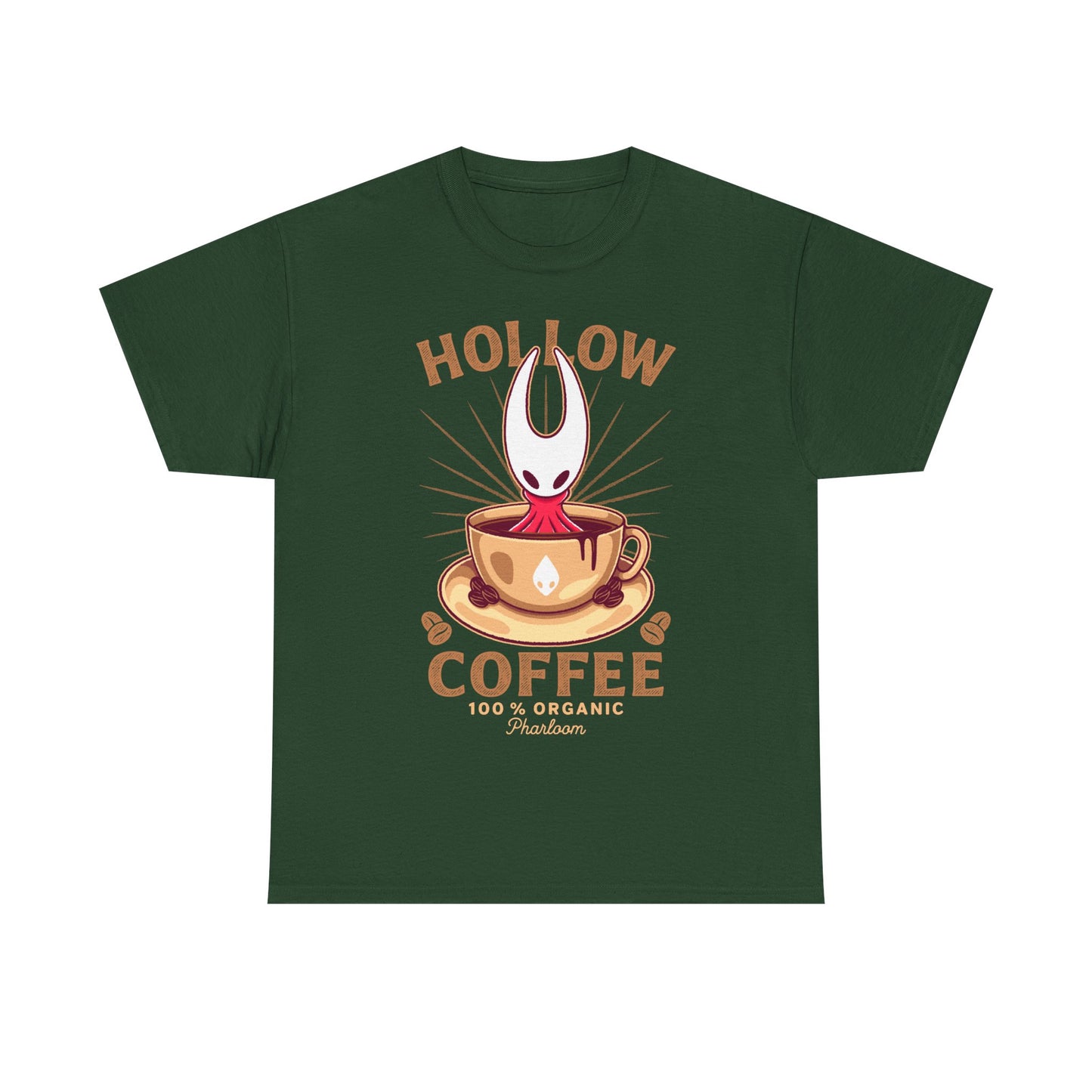 Cute T-shirt featuring Hornet from Hollow Knight Silksong sitting inside a warm coffee mug in a kawaii art style. This cozy design blends indie game aesthetics with coffee-lover vibes, perfect for fans of Hornet, Silksong, and Hollow Knight. The illustration uses soft colors and adorable details to appeal to cute-art lovers, cozy gamers, and collectors looking for unique fan-made merch. Ideal for everyday wear and gamer-themed outfits. hollow knight silksong merch, hollow knight coffee t-shirt