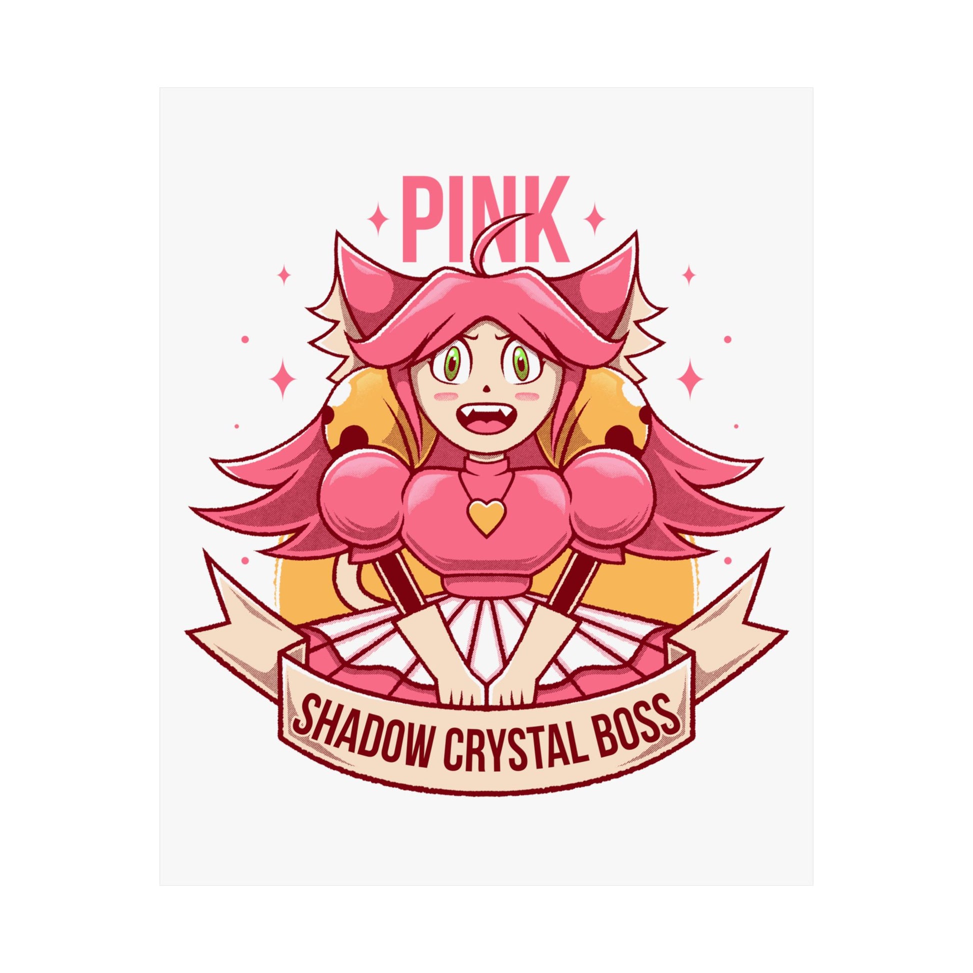Deltarune Chapter 5 Pink (Mad Mew Mew) Shadow Crystal Secret Boss poster featuring original artwork printed on premium museum-grade matte paper.