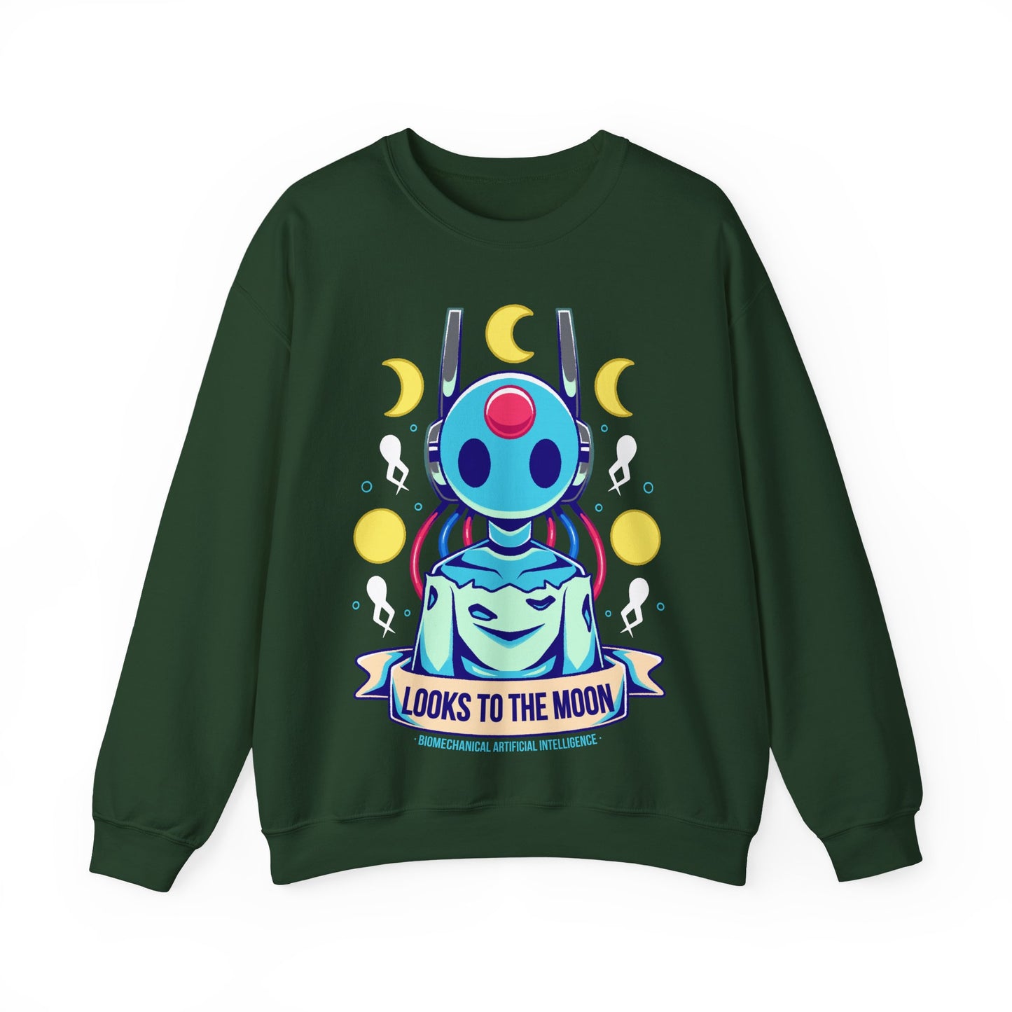 Cute Slugcat crewneck sweatshirt inspired by the Rain World video game, featuring a soft kawaii creature design and cozy pastel aesthetic. Unisex indie game apparel perfect for fans of Slugcats, Downpour DLC, Five Pebbles, Looks to the Moon, and the Rain World universe. High-quality DTG print, comfy fit, and ideal gift for gamers, indie game lovers, and fans of atmospheric sci-fi creature designs. rain world merch, rain world looks to the moon crewneck sweatshirt, rain world looks to the moon fanart hoodie