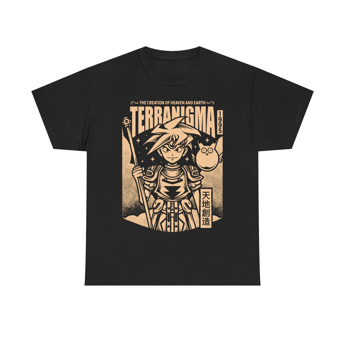 Gamer t-shirt inspired by Ark and Yomi from Terranigma video game from quintet trilogy which included Soul Blazer, Illusion of Gaia (Illusion of Time) and Terranigma action RPG video games.