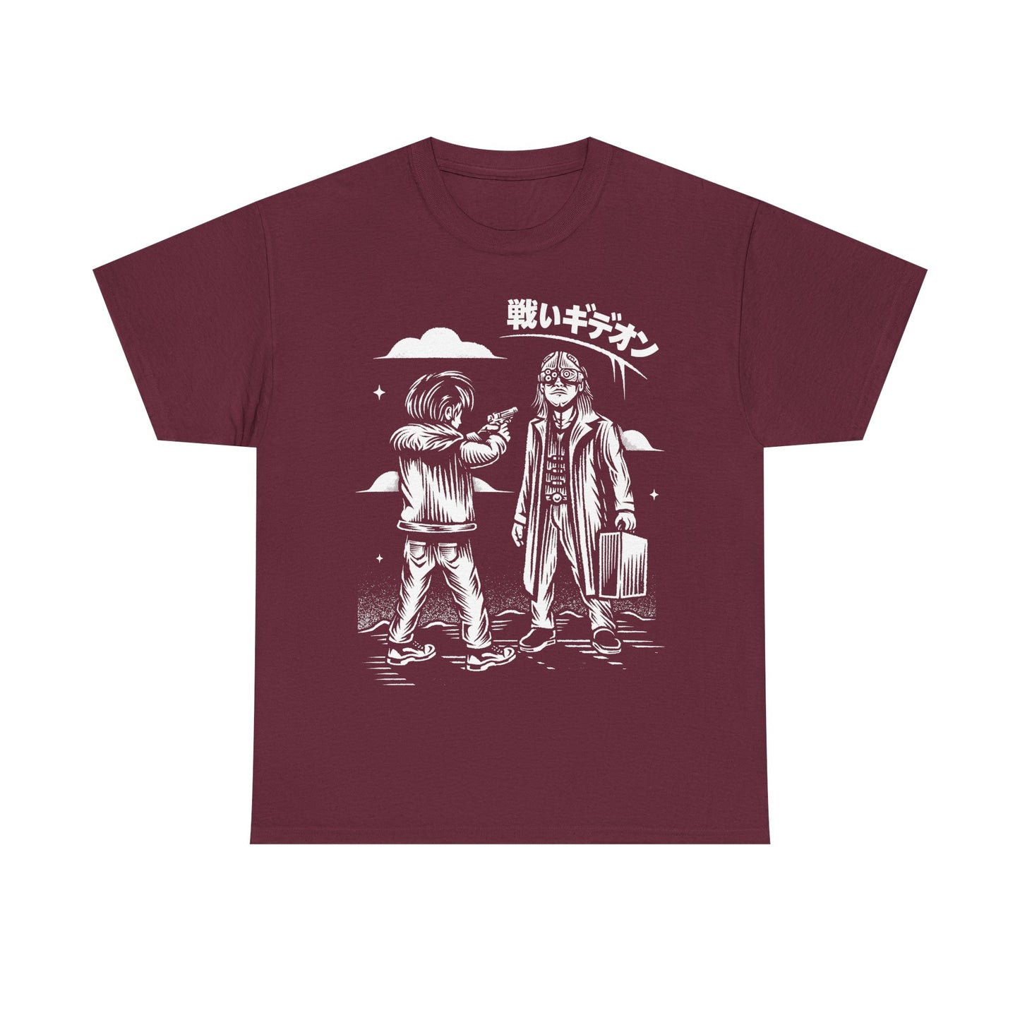 Resident Evil Requiem t-shirt featuring Leon S. Kennedy confronting Victor Gideon. Inspired by Resident Evil 9 (RE9), this survival horror design captures the intense atmosphere of the iconic horror game series. Perfect gamer merch for fans of Resident Evil, horror video games, and dark action-packed designs.
