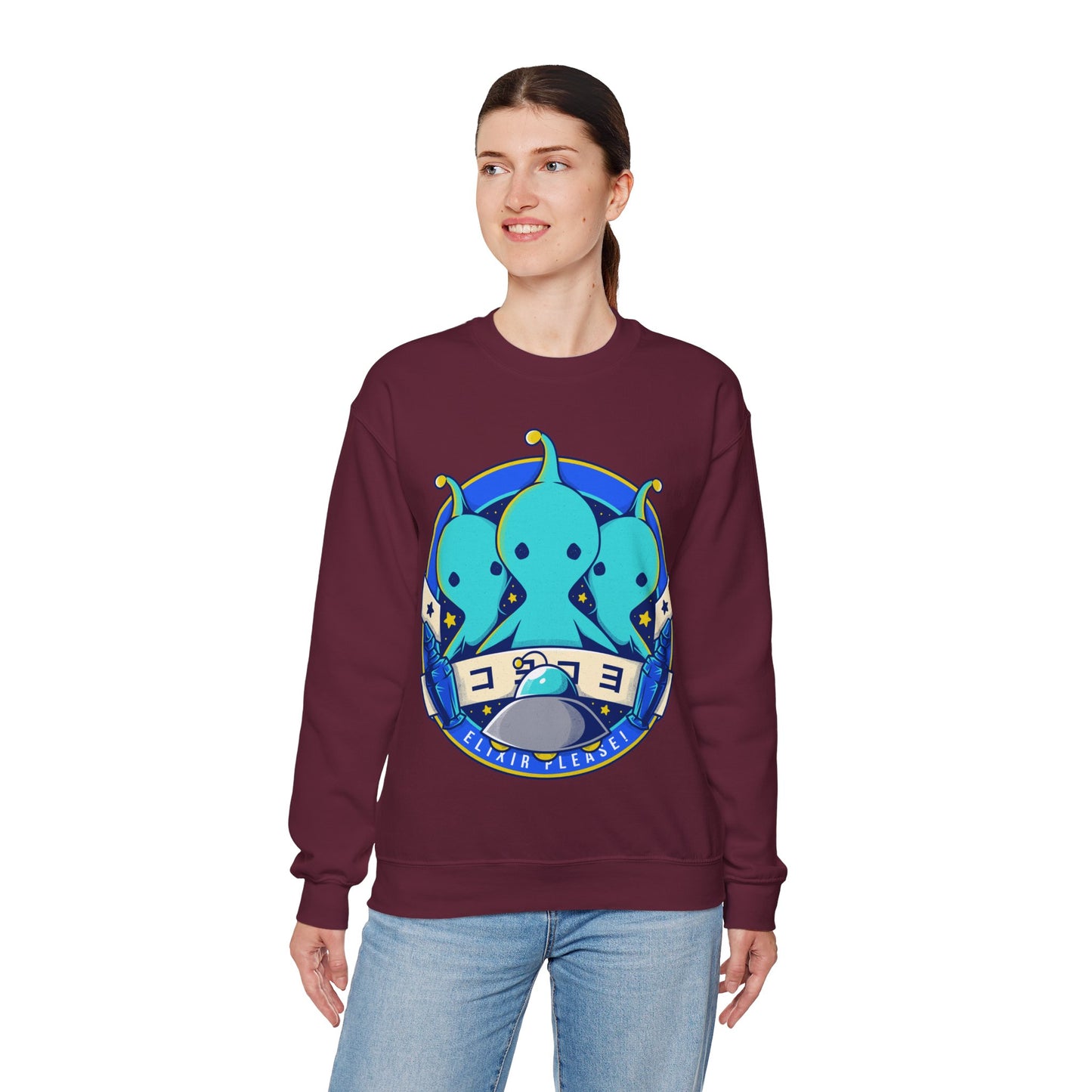 PuPu Elixir Please! FFVIII - FFXIV Games Unisex Crewneck Sweatshirt