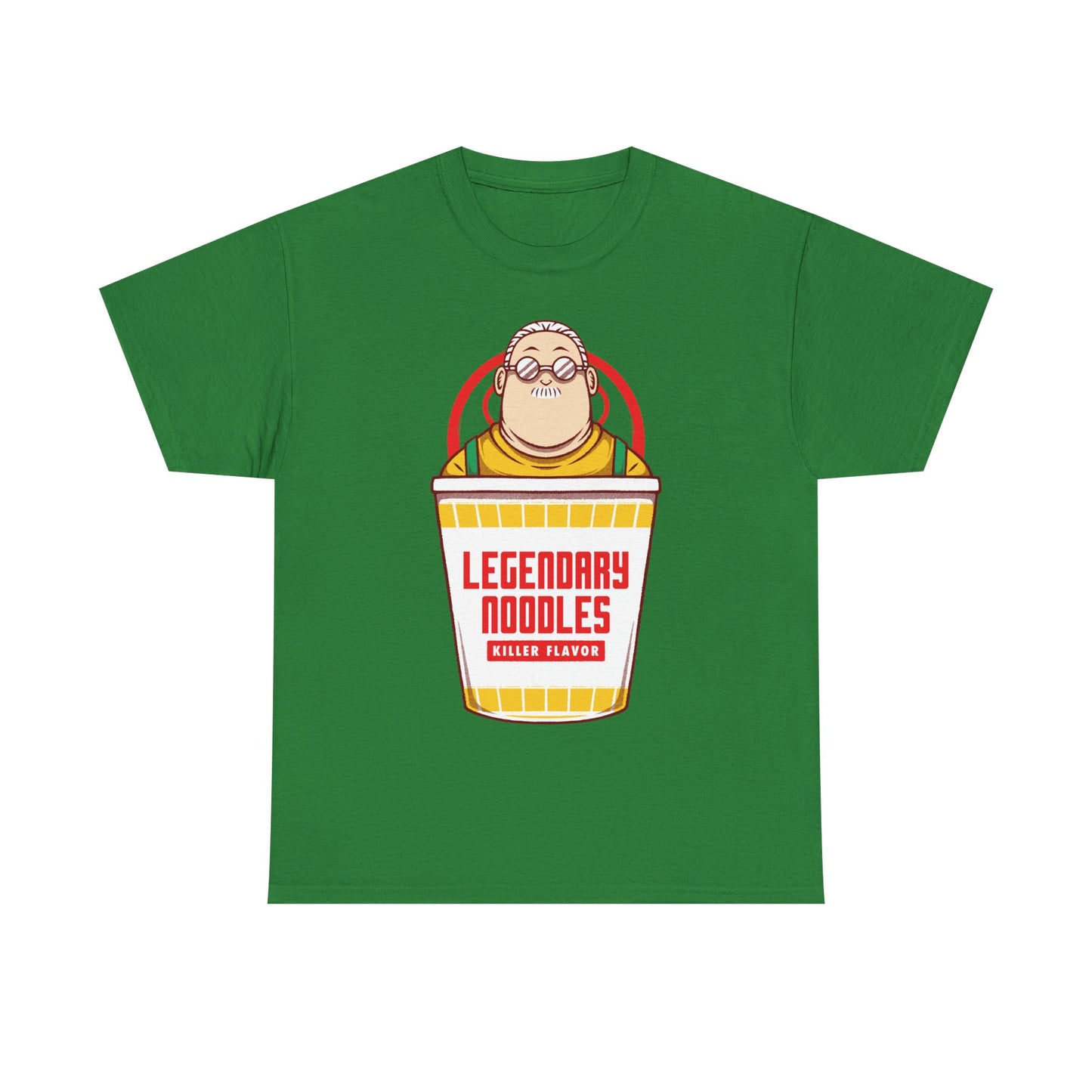 Taro Sakamoto Sakamoto Days instant noodles ramen t-shirt featuring the legendary hitman inside a Japanese noodle cup in funny foodie anime streetwear style.