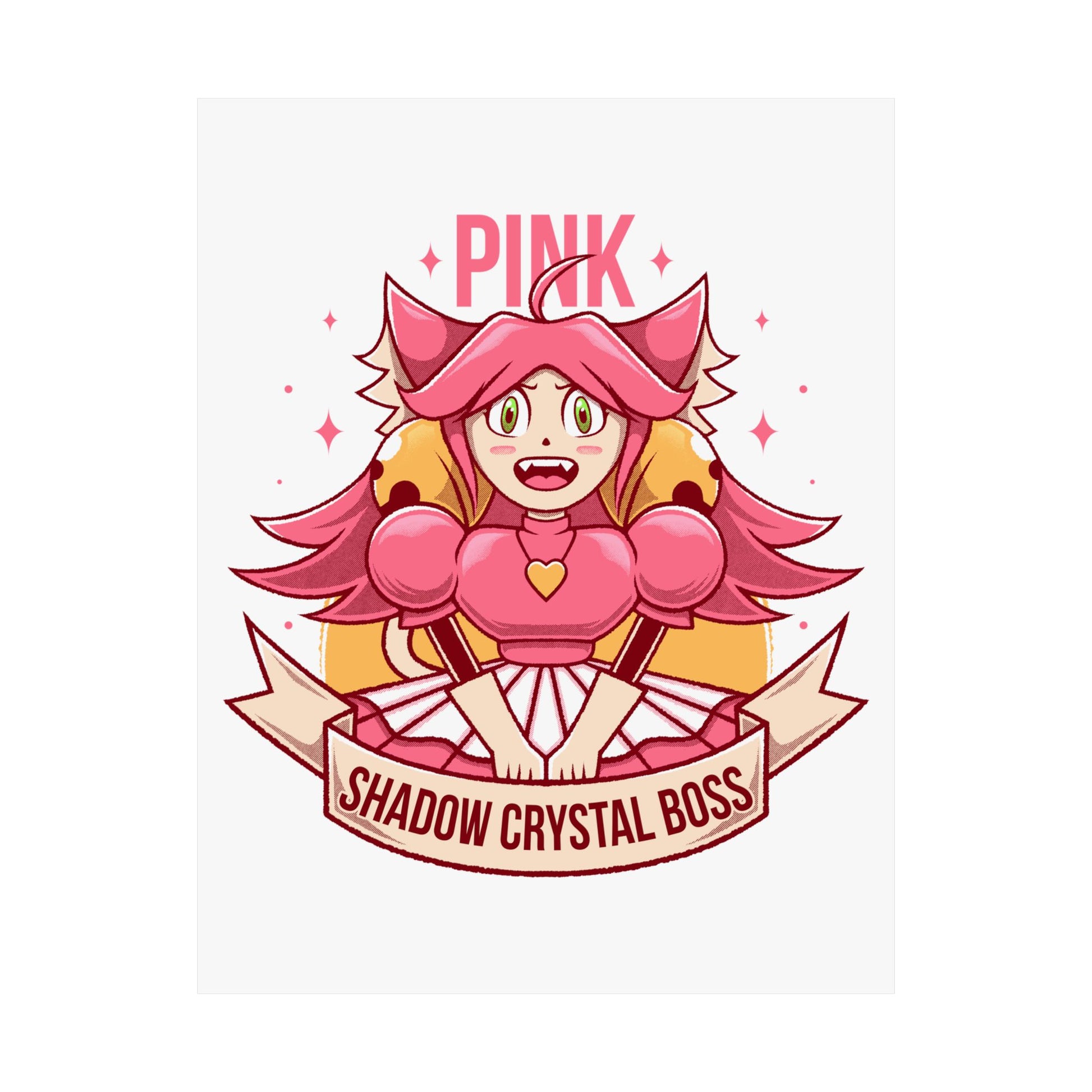Deltarune Chapter 5 Pink (Mad Mew Mew) Shadow Crystal Secret Boss poster featuring original artwork printed on premium museum-grade matte paper.