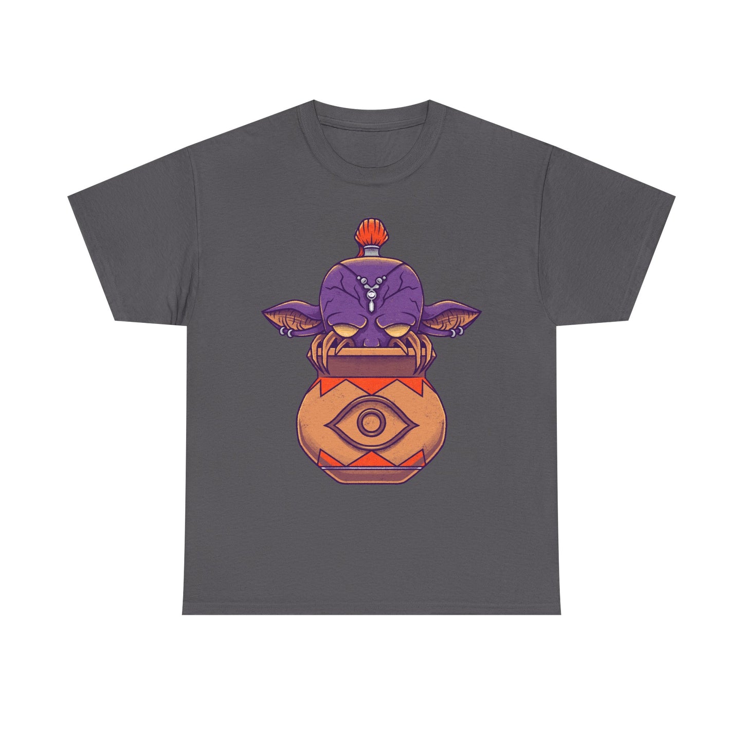 Final Fantasy XIV Magic Pot t-shirt featuring the iconic pot creature and Gimme an Elixir reference inspired by the recurring Final Fantasy enemy.