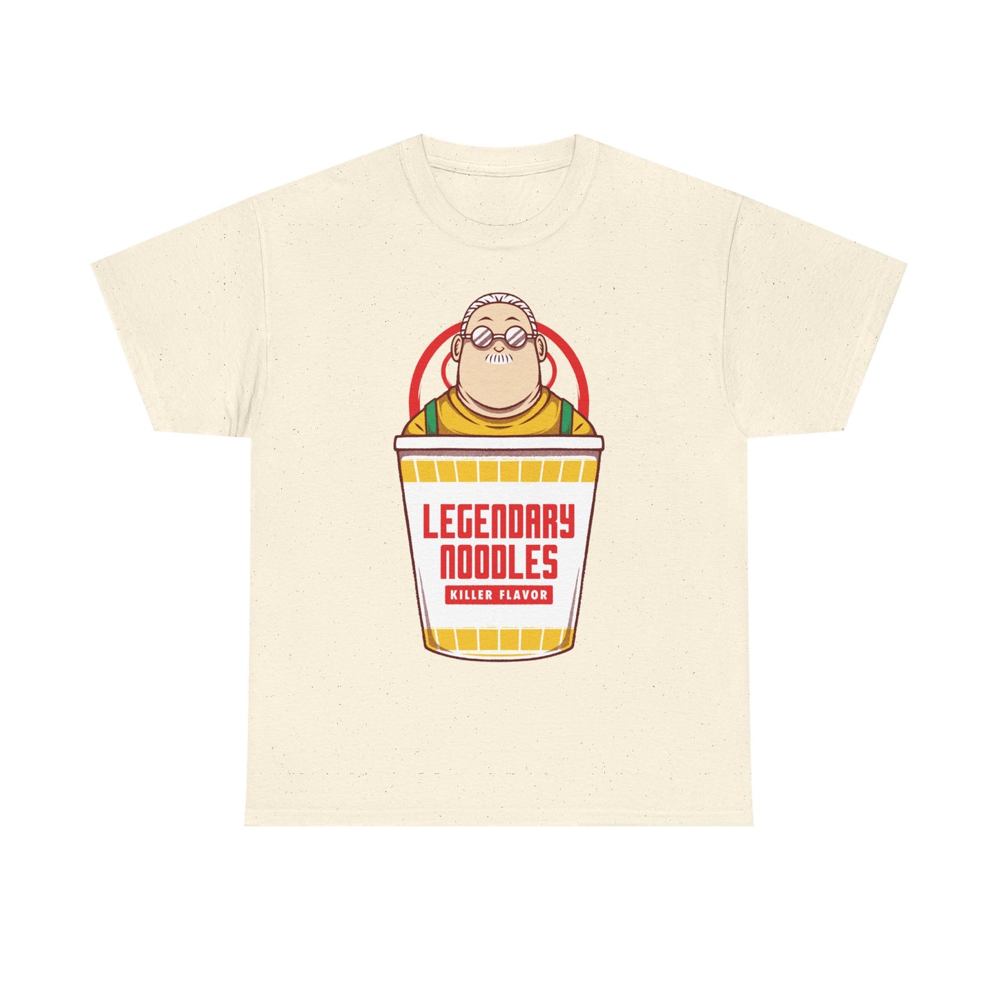 Taro Sakamoto Sakamoto Days instant noodles ramen t-shirt featuring the legendary hitman inside a Japanese noodle cup in funny foodie anime streetwear style.