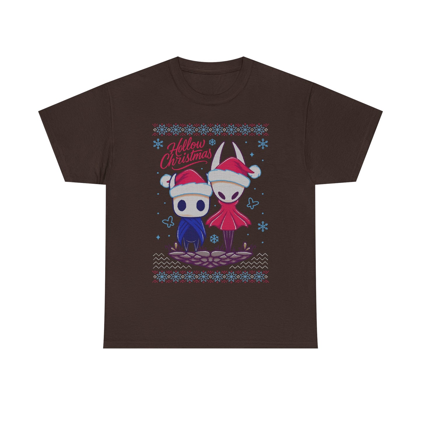Gamer xmas t-shirt inspired by Hornet and The Knight from Hollow Knight and Hollow Knight Silksong metroidvania indie games in christmas style wearing a Santa hat.

hollow christmas, hollow knight christmas, hollow knight christmas t-shirt, hollow knight christmas tee, hollow knight christmas shirt, hollow knight christmas hornet and the knight shirt, hollow knight xmas t-shirt,  hollow knight crhistmas ugly t-shirt, xmas hollow knight merch, hollow knight silksong ugly christmas sweater shirt