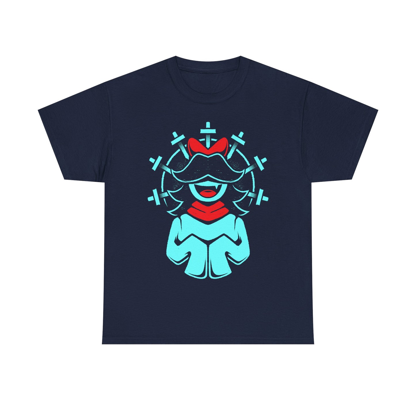Aqua Patience SOUL t-shirt inspired by Deltarune Chapter 5 featuring one of the Seven Flowers in a vintage fantasy emblem design.
