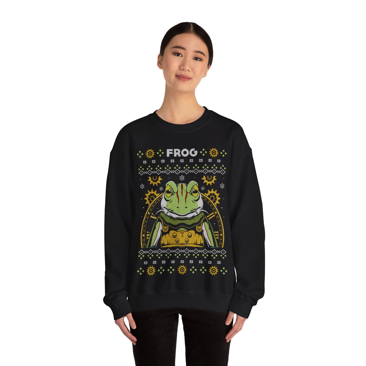 Gamer crewneck sweatshirt inspired by Glenn (Frog) from Chrono Trigger rpg - jrpg video game in ugly christmas sweater art style.

frog chrono trigger video game merch, chrono trigger video game xmas sweater, chrono trigger rpg video game merch, chrono trigger glenn frog knight xmas hoodie, chrono trigger frog christmas ugly sweater sweatshirt crewneck, chrono trigger rpg video game crewneck, chrono trigger retrogaming merch, chrono trigger retrogaming xmas crewneck, crono chrono trigger merch, robo chrono